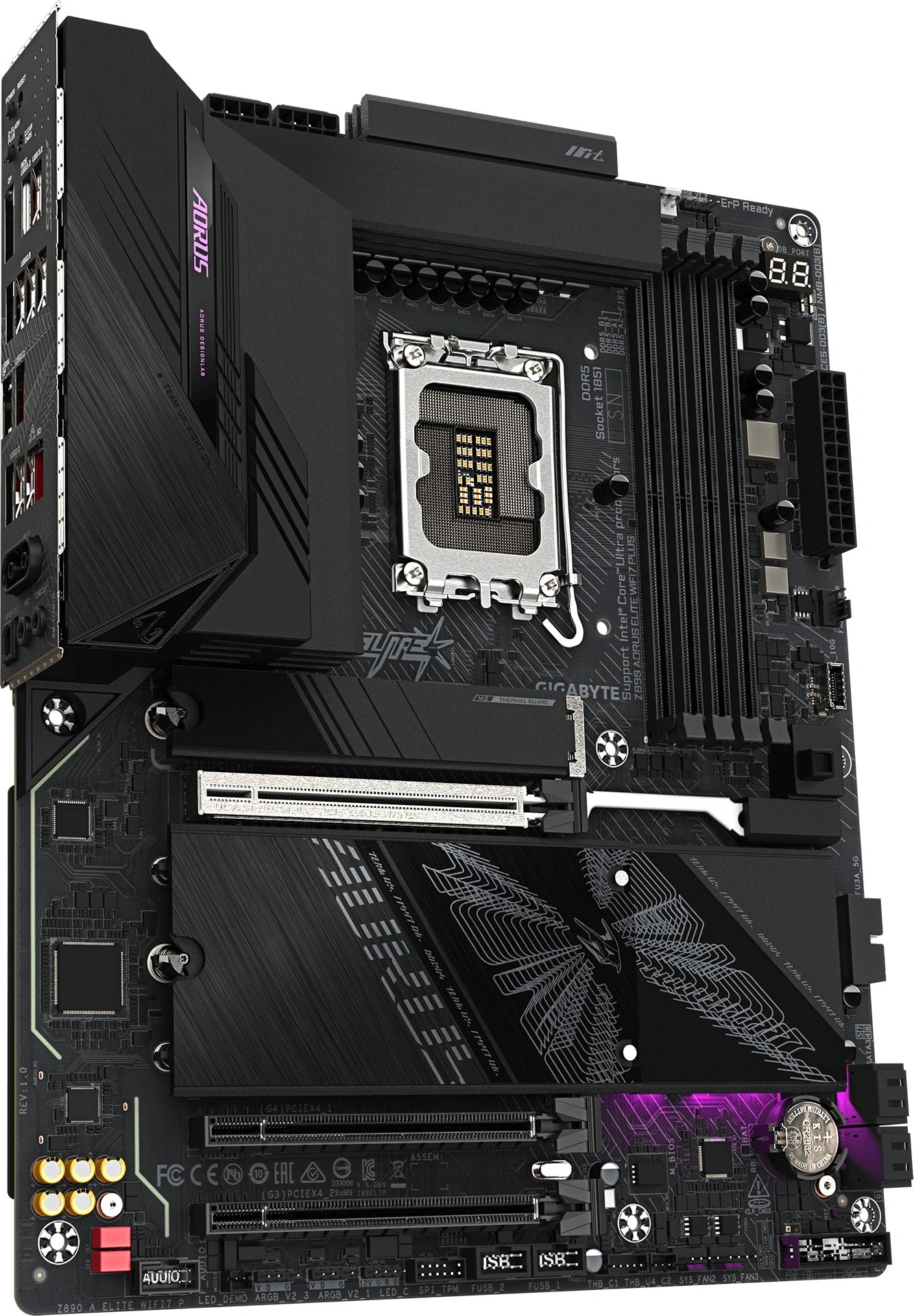 Материнская плата Gigabyte Z890 AORUS ELITE WIFI7 PLUS Soc-1851 Intel Z890 ATX AC`97 8ch(7.1) 5Gigabit RAID+DP — миниатюра 4
