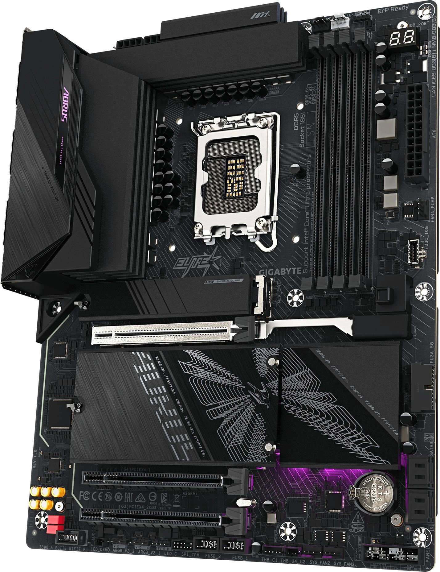 Материнская плата Gigabyte Z890 AORUS ELITE WIFI7 PLUS Soc-1851 Intel Z890 ATX AC`97 8ch(7.1) 5Gigabit RAID+DP — миниатюра 5