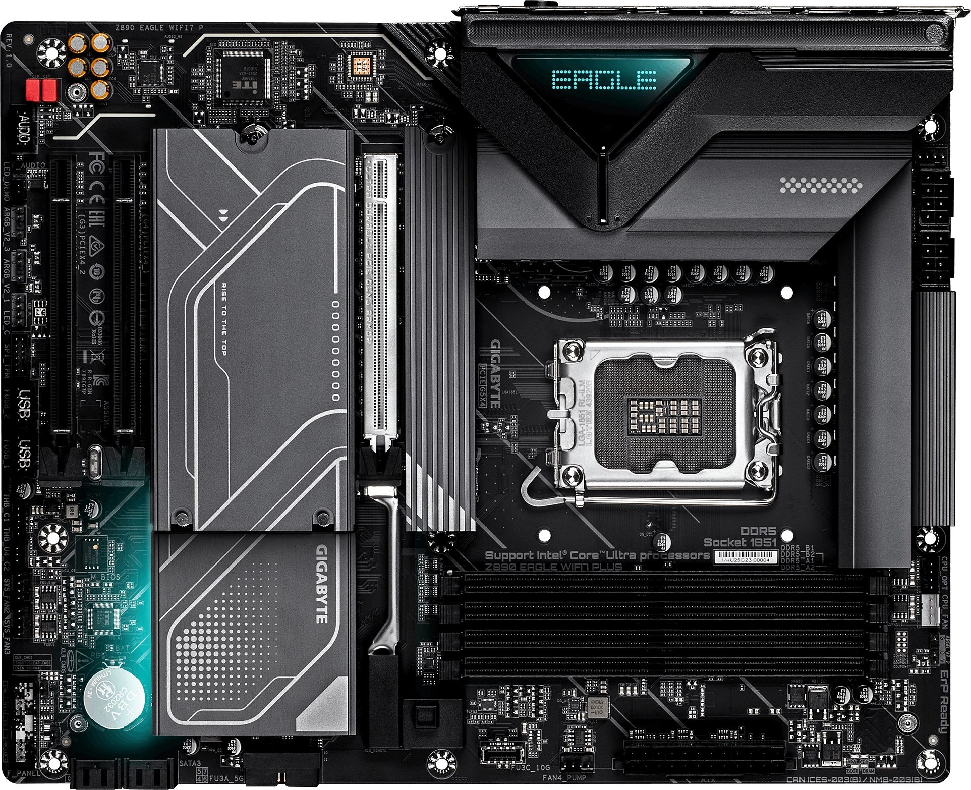 Материнская плата Gigabyte Z890 EAGLE WIFI7 PLUS Soc-1851 Intel Z890 ATX AC`97 8ch(7.1) 2.5Gg RAID+DP — фото 1