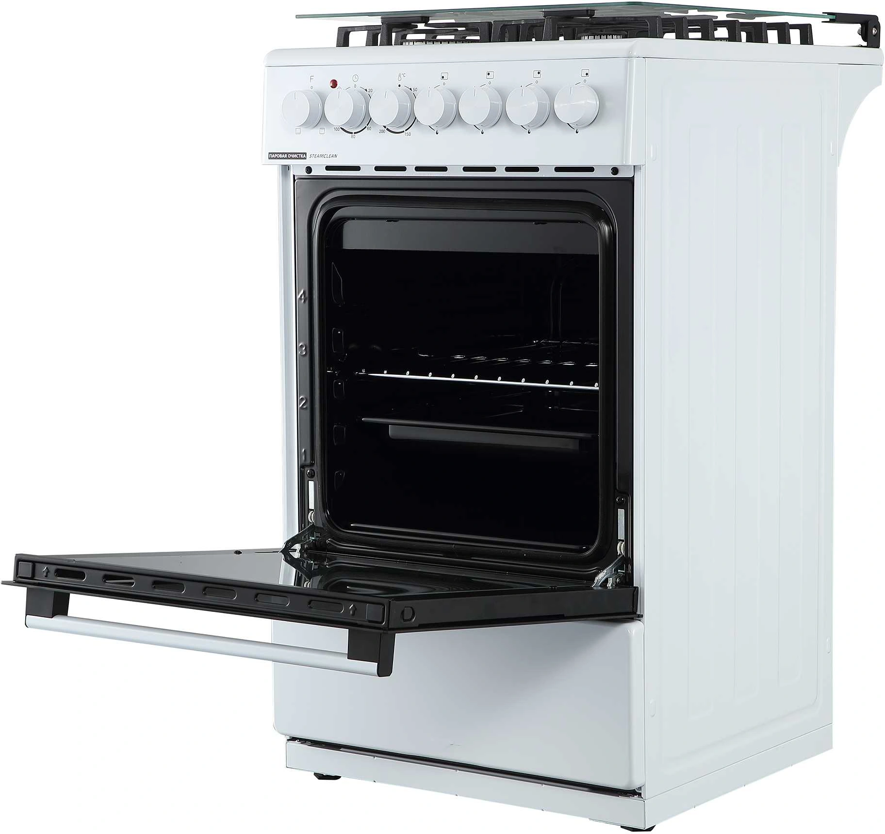Плита Комбинированная Midea MFO-M4G20T4E(WH) белый (стеклянная крышка) реш.чугун — миниатюра 4