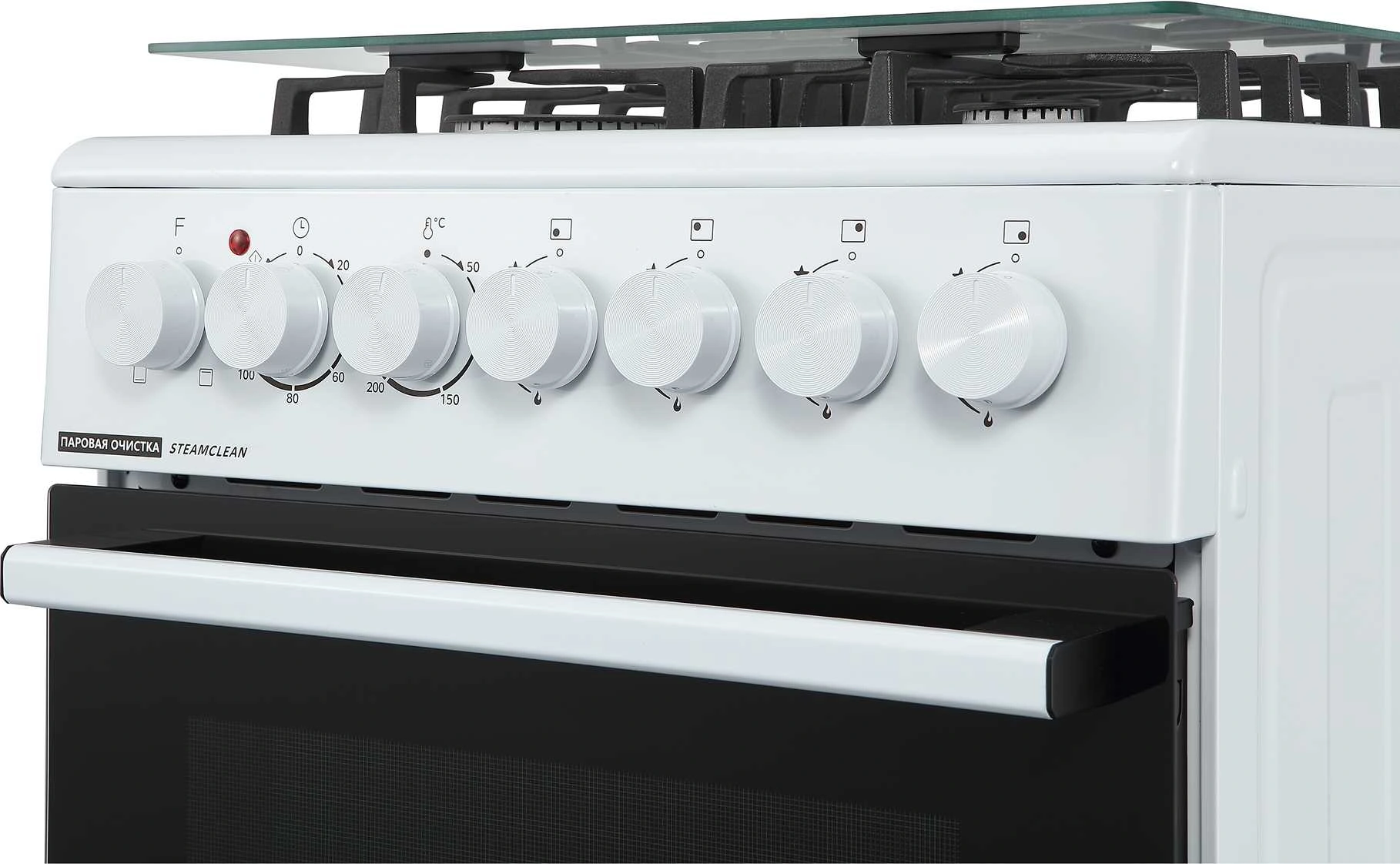 Плита Комбинированная Midea MFO-M4G20T4E(WH) белый (стеклянная крышка) реш.чугун — миниатюра 6