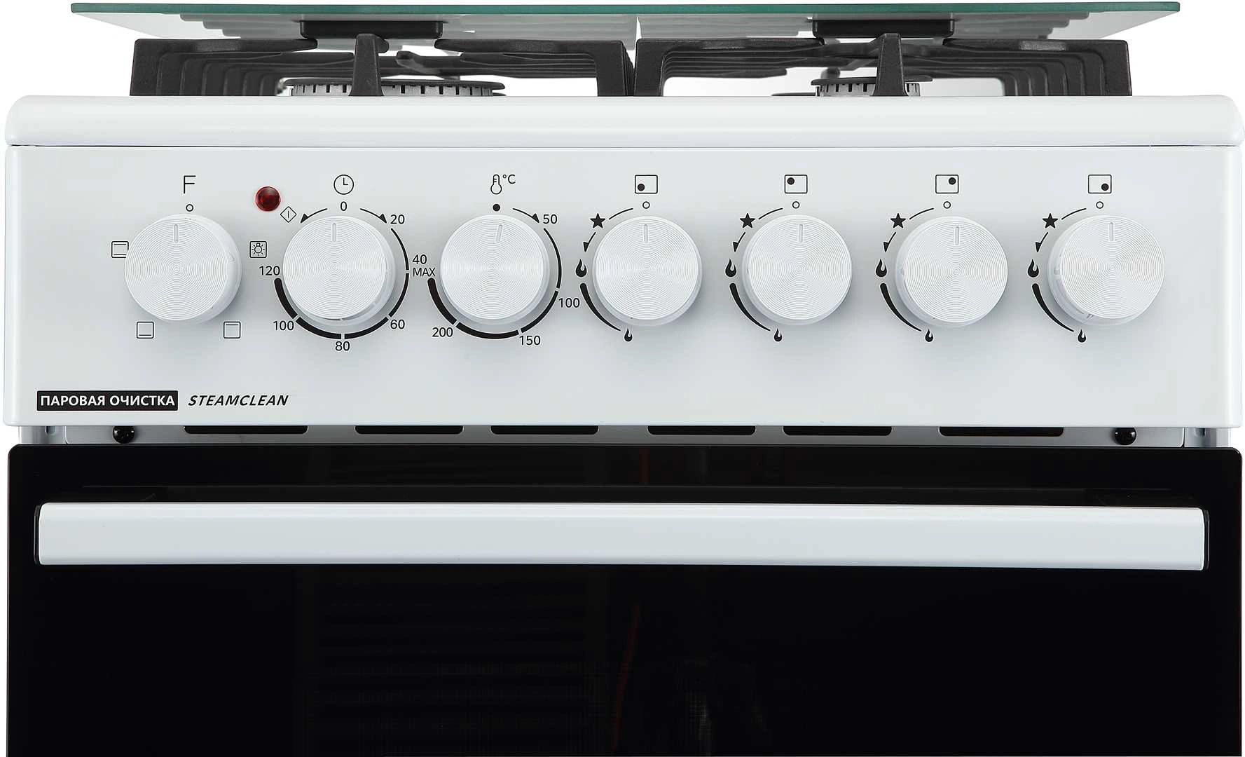 Плита Комбинированная Midea MFO-M4G20T4E(WH) белый (стеклянная крышка) реш.чугун — миниатюра 9
