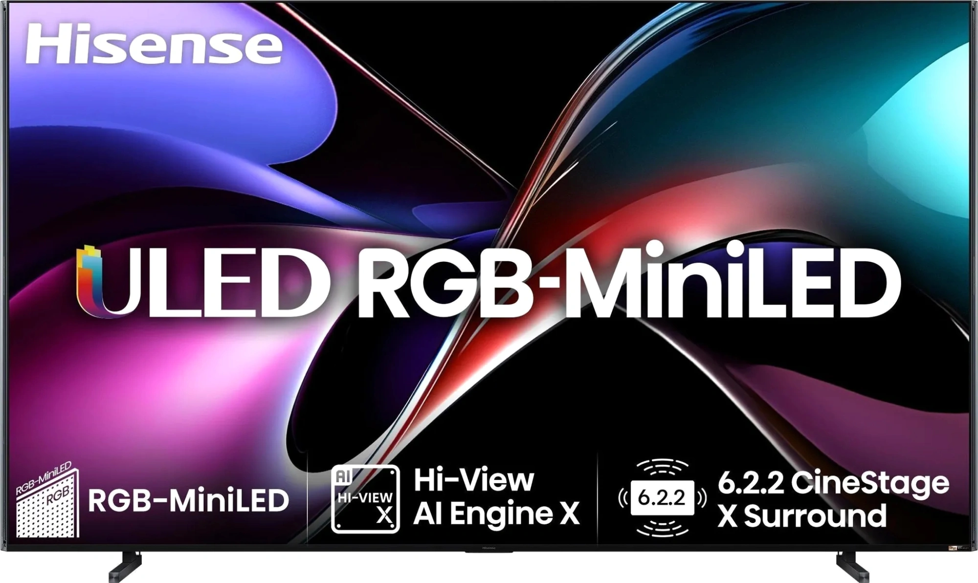 Телевизор QLED Hisense 100" 100UXQ угольно-серый 4K Ultra HD 165Hz MEMC DVB-T DVB-T2 DVB-C DVB-S DVB-S2 USB WiFi Smart TV — фото 1