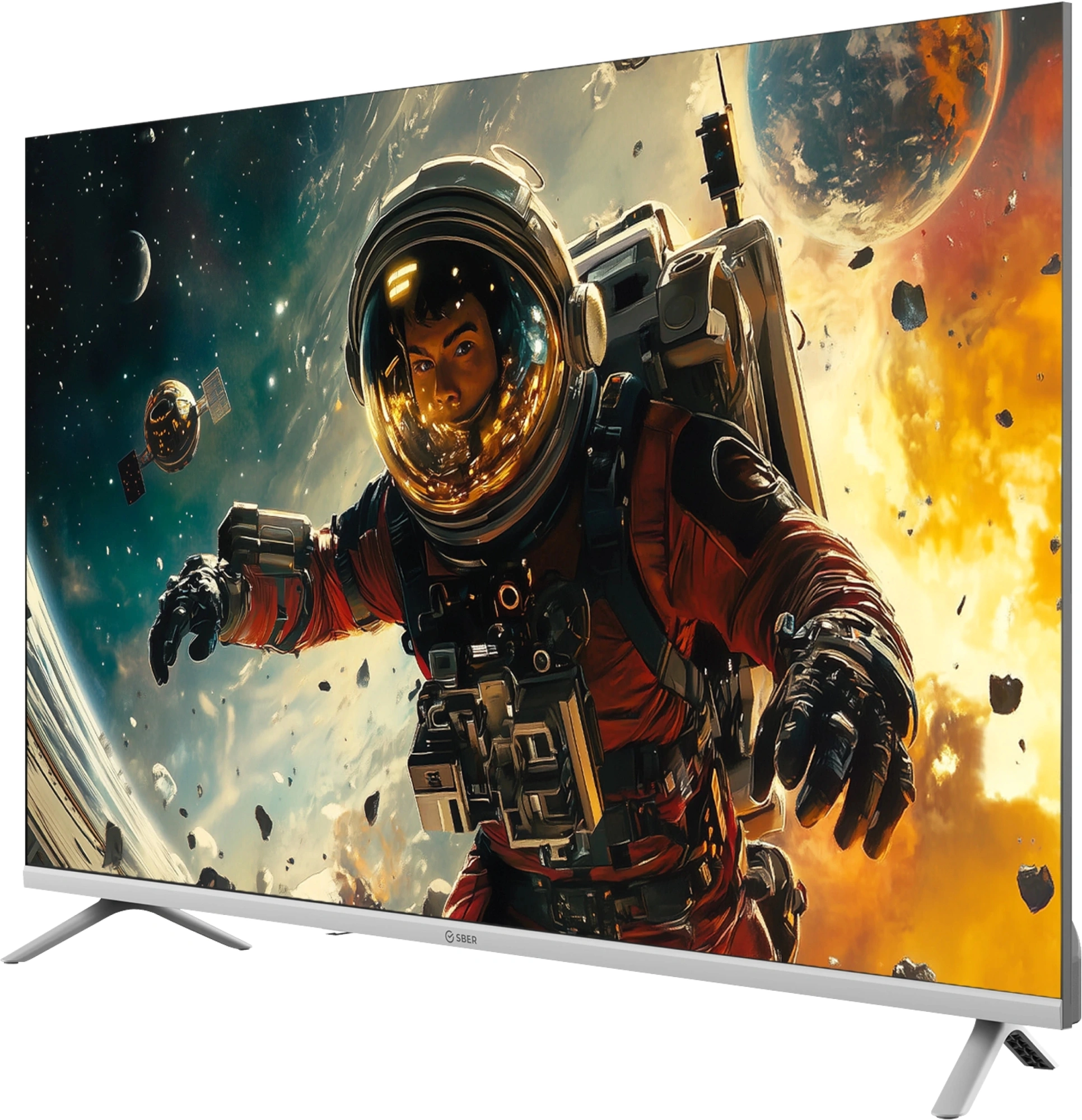 Телевизор LED Sber 43" SDX-43F3000DSA Салют ТВ Frameless серебристый FULL HD 60Hz DVB-T DVB-T2 DVB-C DVB-S DVB-S2 USB WiFi Smart TV (RUS) — миниатюра 8