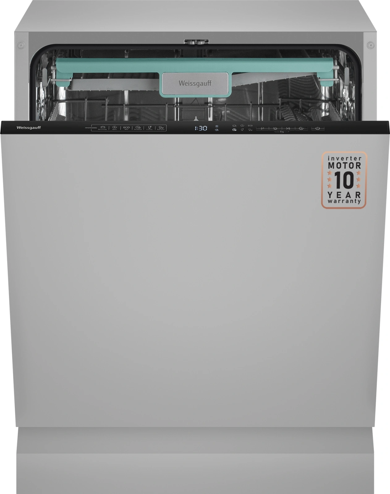 Посудомоечная машина встраив. Weissgauff BDW 6135 D Inverter AutoOpen Timer Floor 2100Вт полноразмерная нержавеющая сталь инвертор