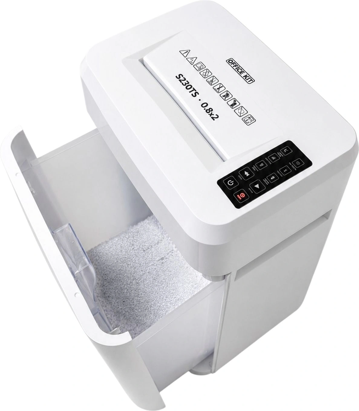Шредер Office Kit S230TS белый (секр.P-7) фрагменты 6лист. 29лтр. — миниатюра 3