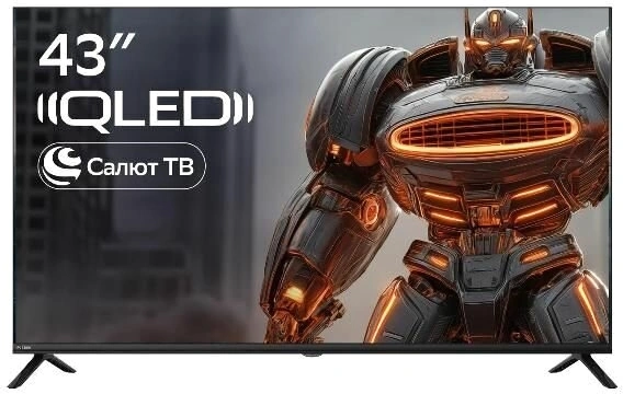 Телевизор QLED Sber 43" SDX-43UQ6033 Салют ТВ Frameless черный 4K Ultra HD 60Hz DVB-T2 DVB-C DVB-S2 USB WiFi Smart TV (RUS) — фото 1