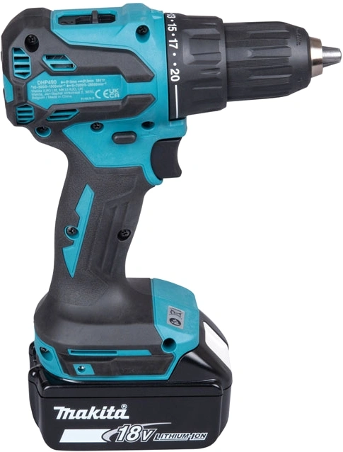 Дрель-шуруповерт Makita DHP490F003 аккум. патрон:быстрозажимной (кейс в комплекте) — миниатюра 3