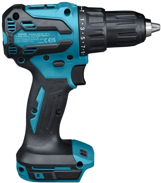 Дрель-шуруповерт Makita DHP490WVE аккум. патрон:быстрозажимной (кейс в комплекте) — миниатюра 3