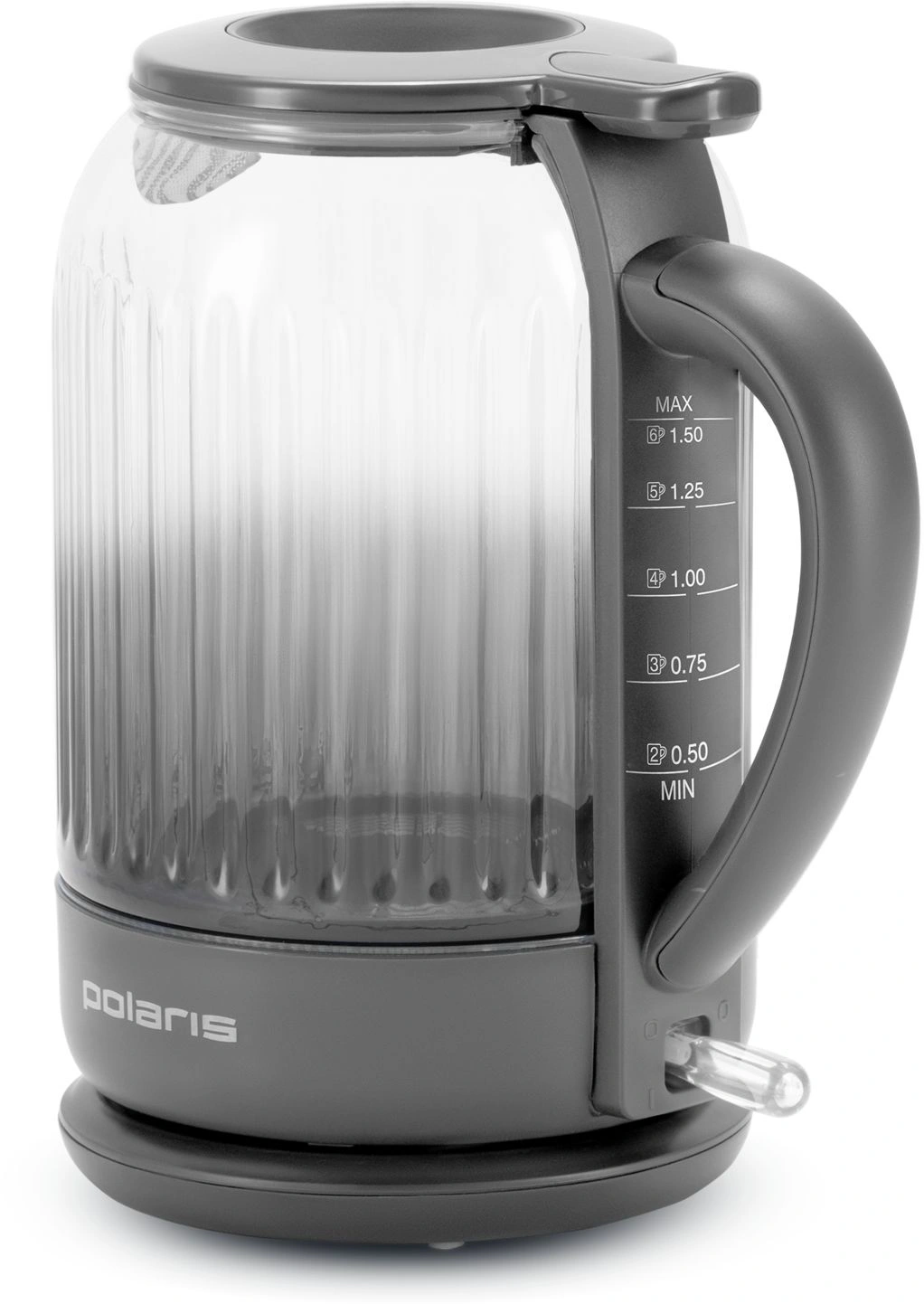 Чайник электрический Polaris PWK 0701CGL 1.5л. 2200Вт графит корпус: стекло/пластик — миниатюра 6