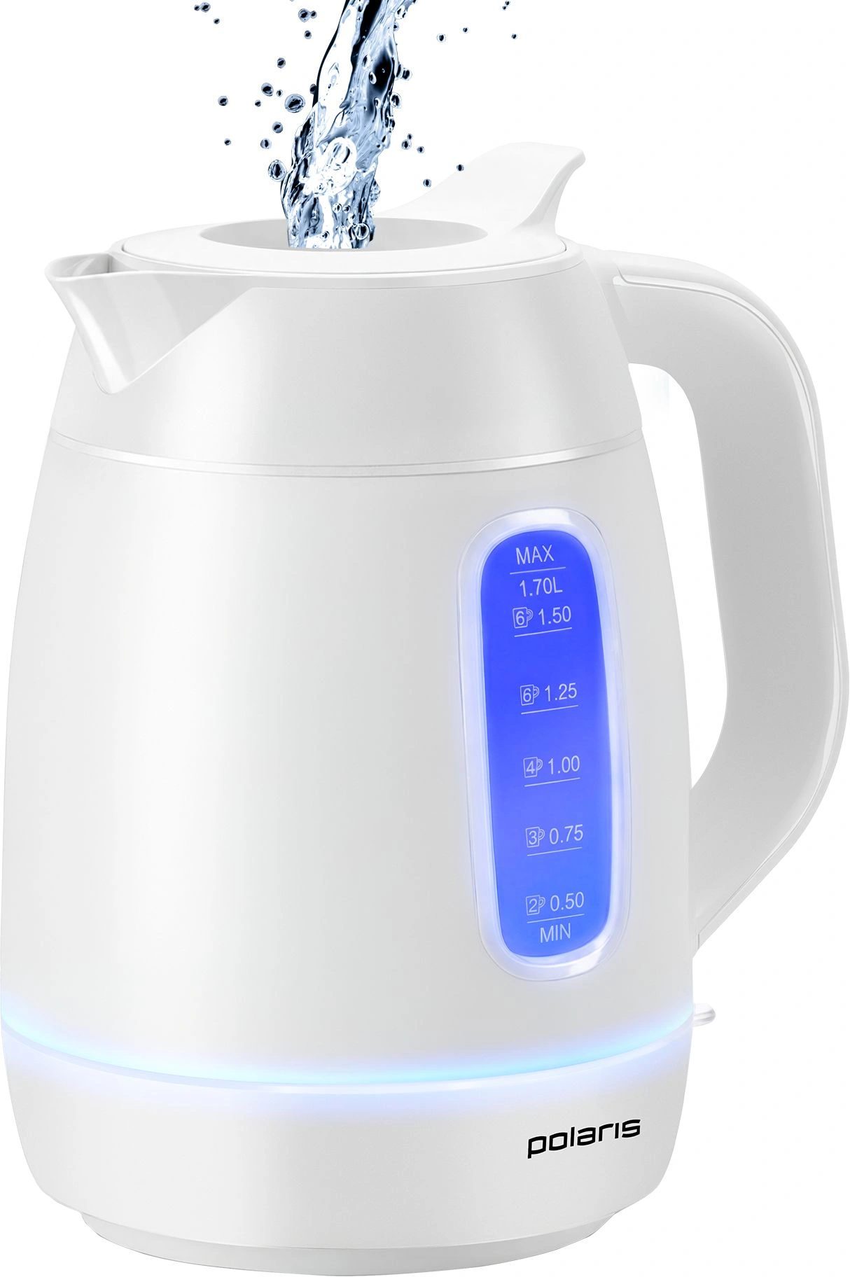 Чайник электрический Polaris PWK 0724DDW 1.7л. 2400Вт белый корпус: пластик — миниатюра 8