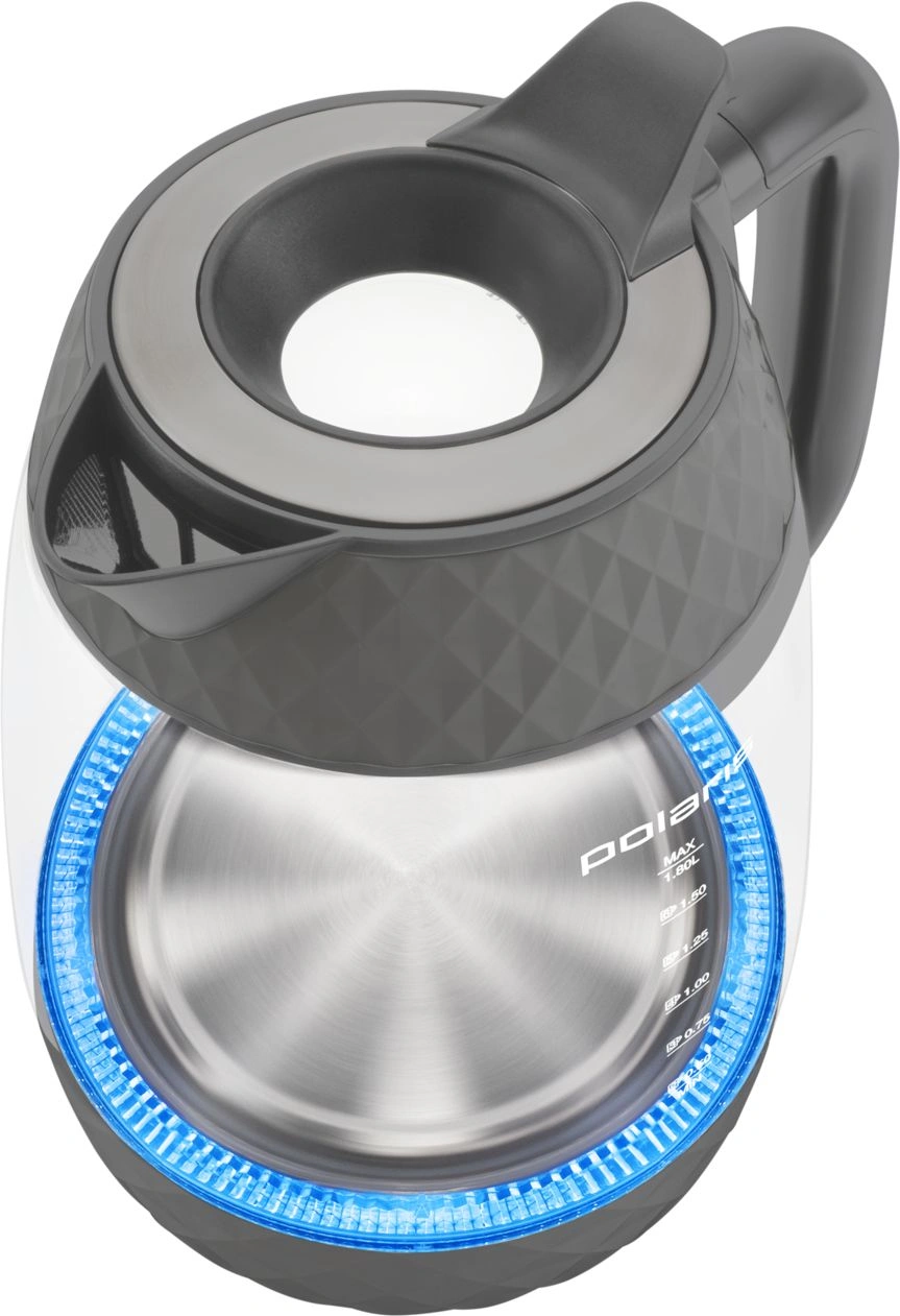 Чайник электрический Polaris PWK 1809CGL 1.8л. 2200Вт графит корпус: стекло/пластик (PWK 1809CG) — миниатюра 4