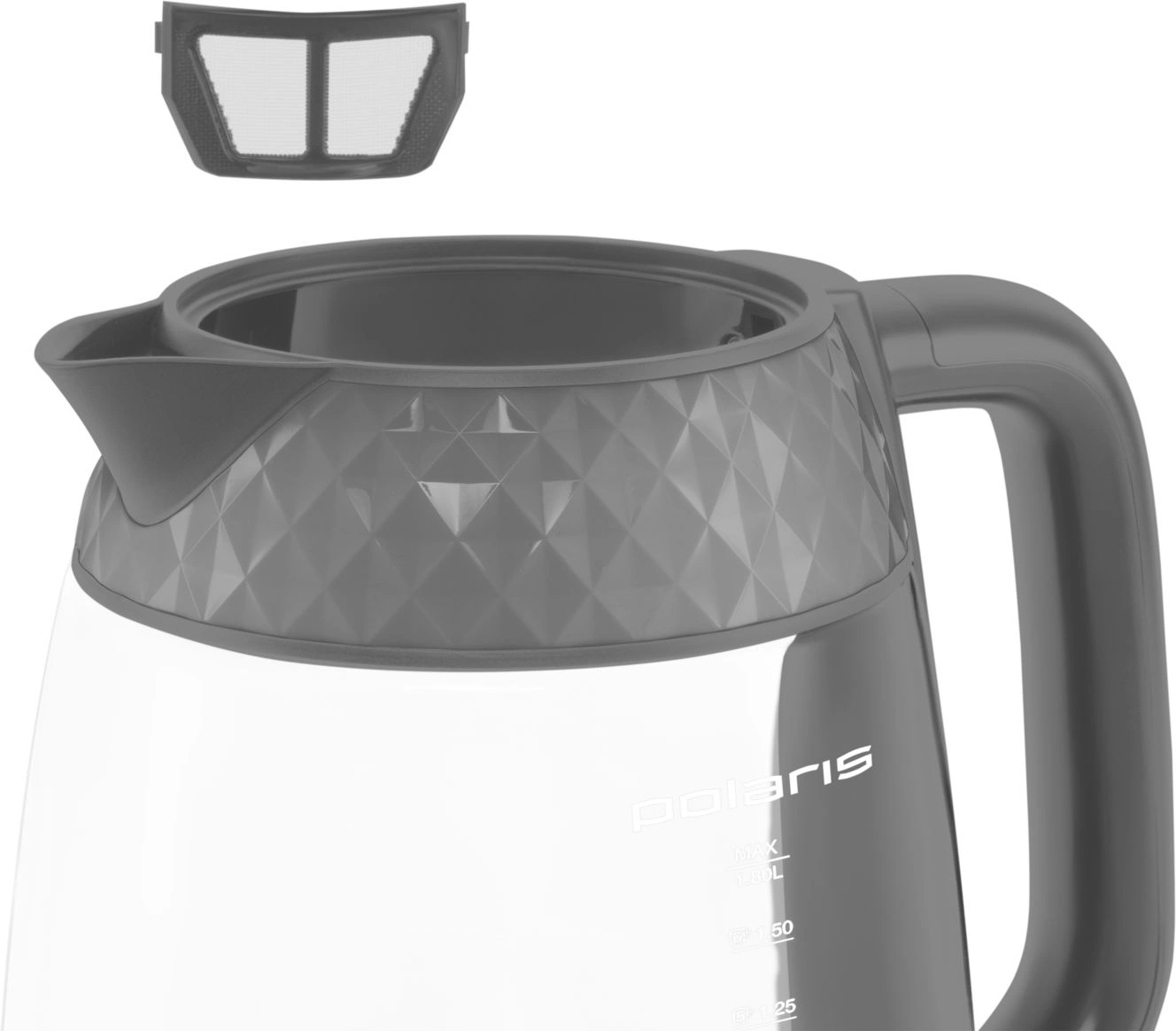 Чайник электрический Polaris PWK 1809CGL 1.8л. 2200Вт графит корпус: стекло/пластик (PWK 1809CG) — миниатюра 5