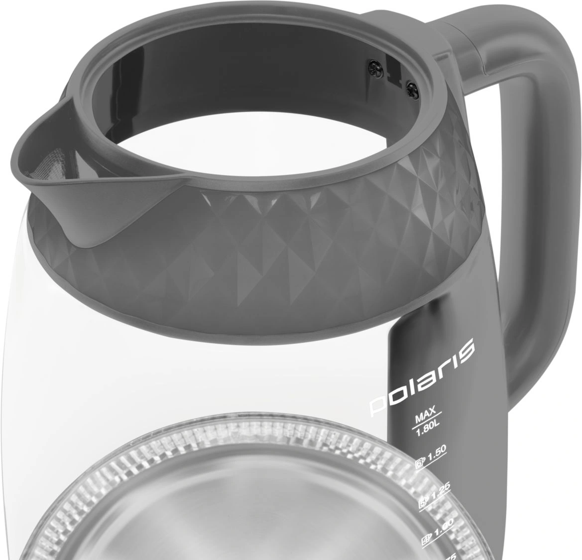 Чайник электрический Polaris PWK 1809CGL 1.8л. 2200Вт графит корпус: стекло/пластик (PWK 1809CG) — миниатюра 9
