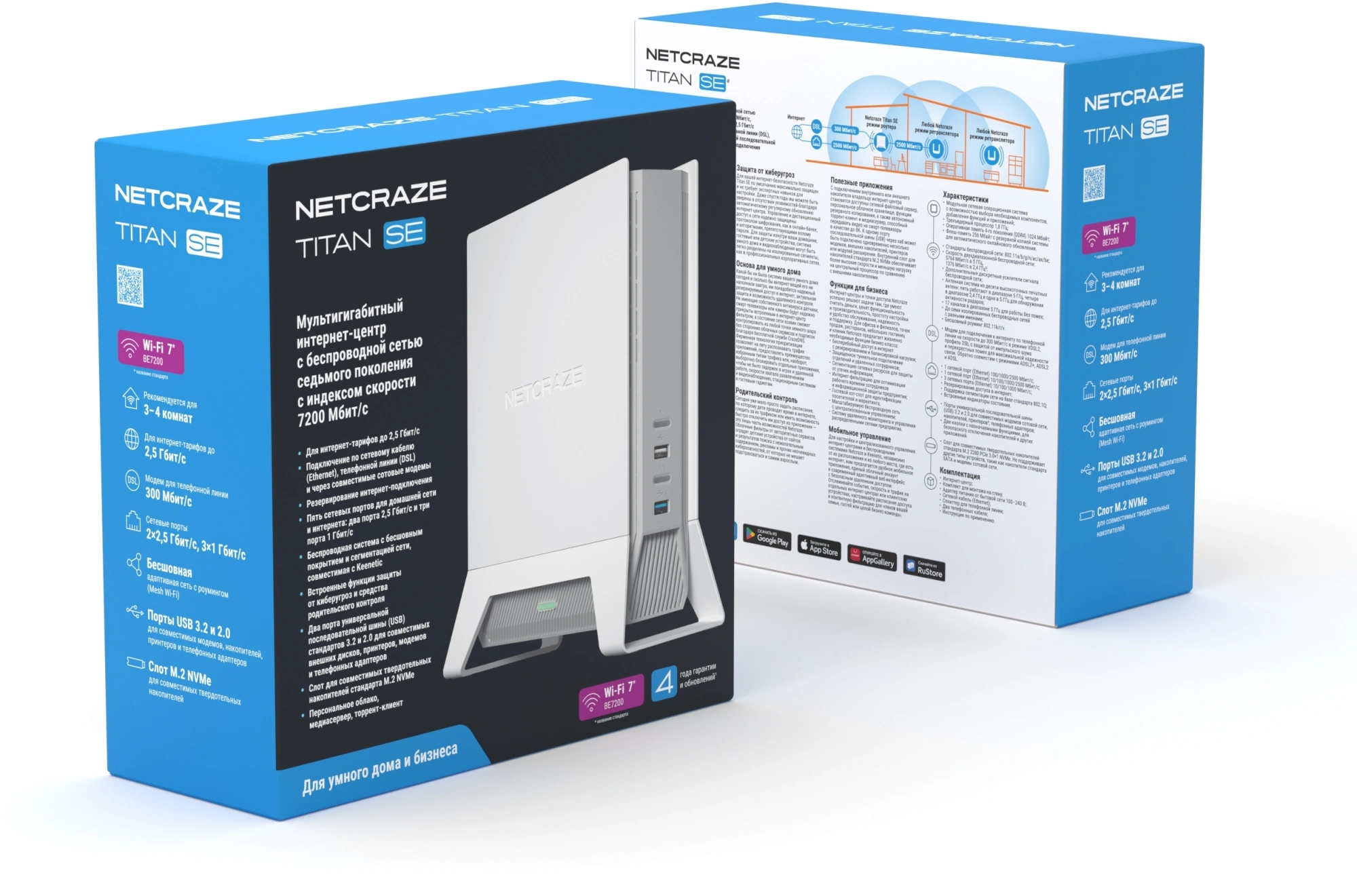 Роутер беспроводной Keenetic Netcraze Titan SE NC (NC-4210) BE7200 10/100/1000/2500BASE-TX/4G ready белый — миниатюра 12