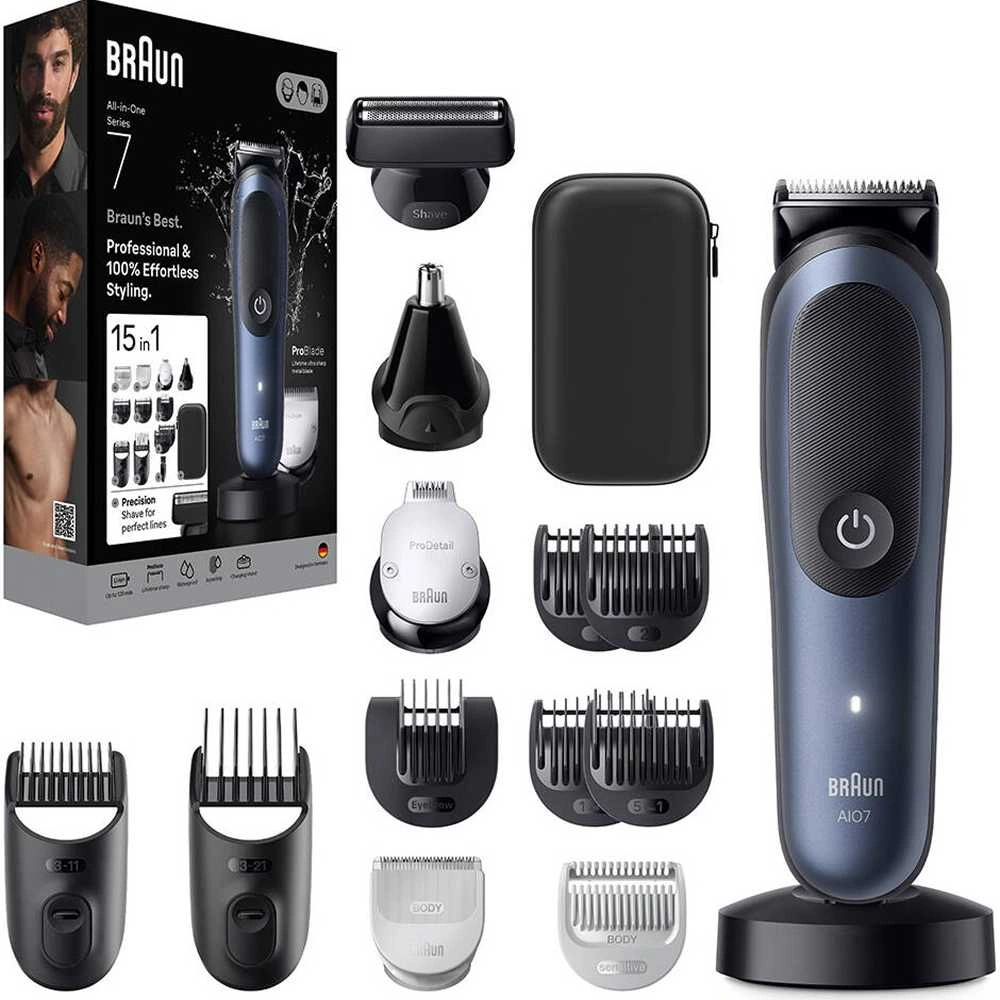 Триммер Braun Series 5 AIO7580 синий (насадок в компл:12шт) — миниатюра 5