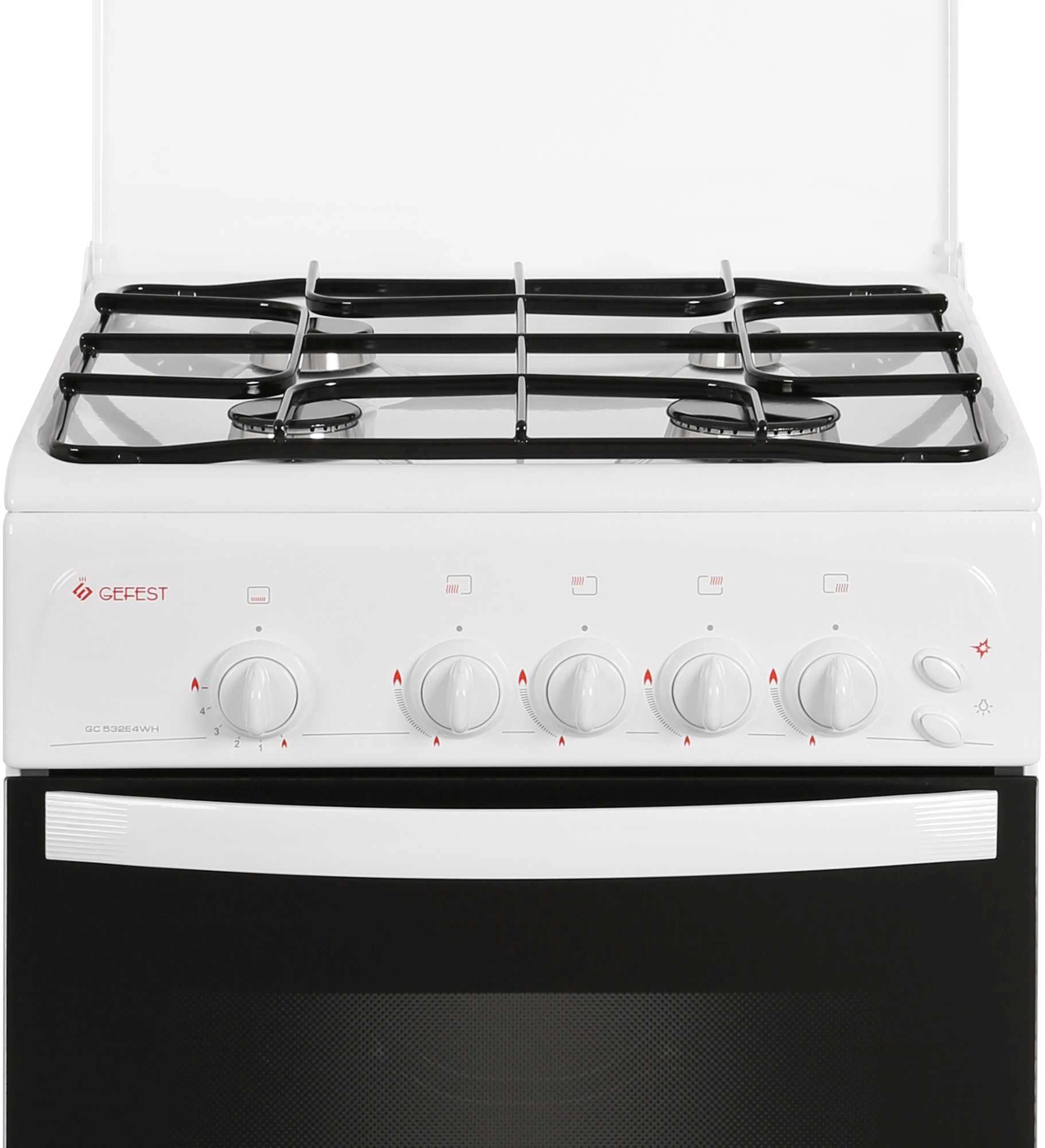 Плита Газовая Gefest GC 532E4WH белый (металлическая крышка) реш.сталь — миниатюра 7