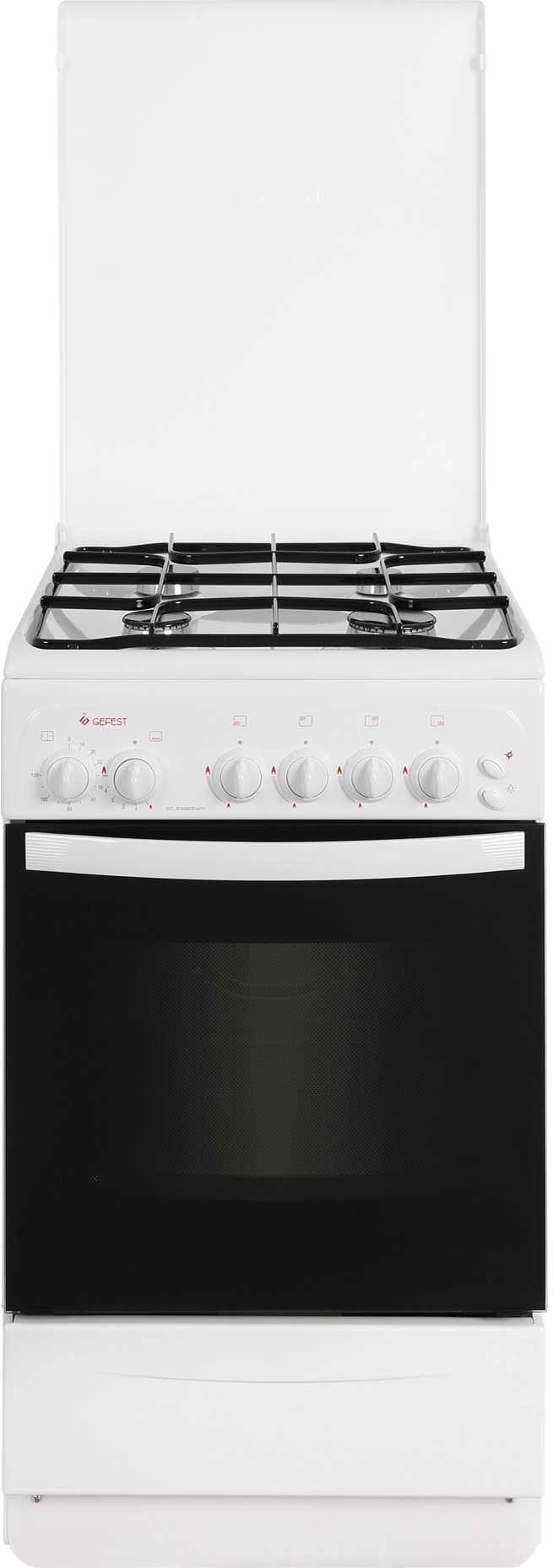 Плита Газовая Gefest GC 532E5WH белый (эмалированная крышка) реш.сталь — фото 1