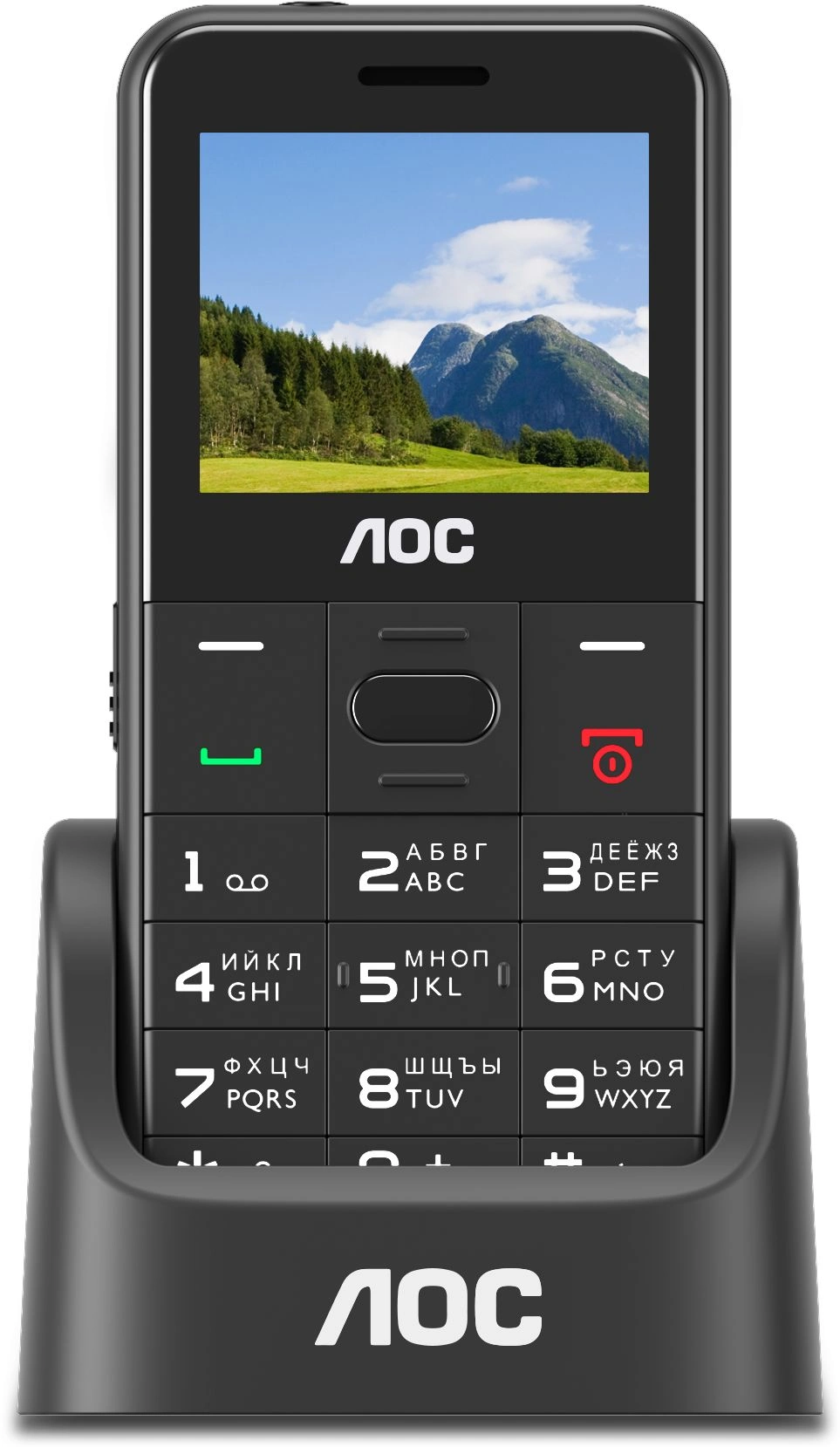 Мобильный телефон AOC 205 A черный моноблок 2Sim 2" 128x160 RTOS 0.08Mpix GSM900/1800 FM microSD max32Gb