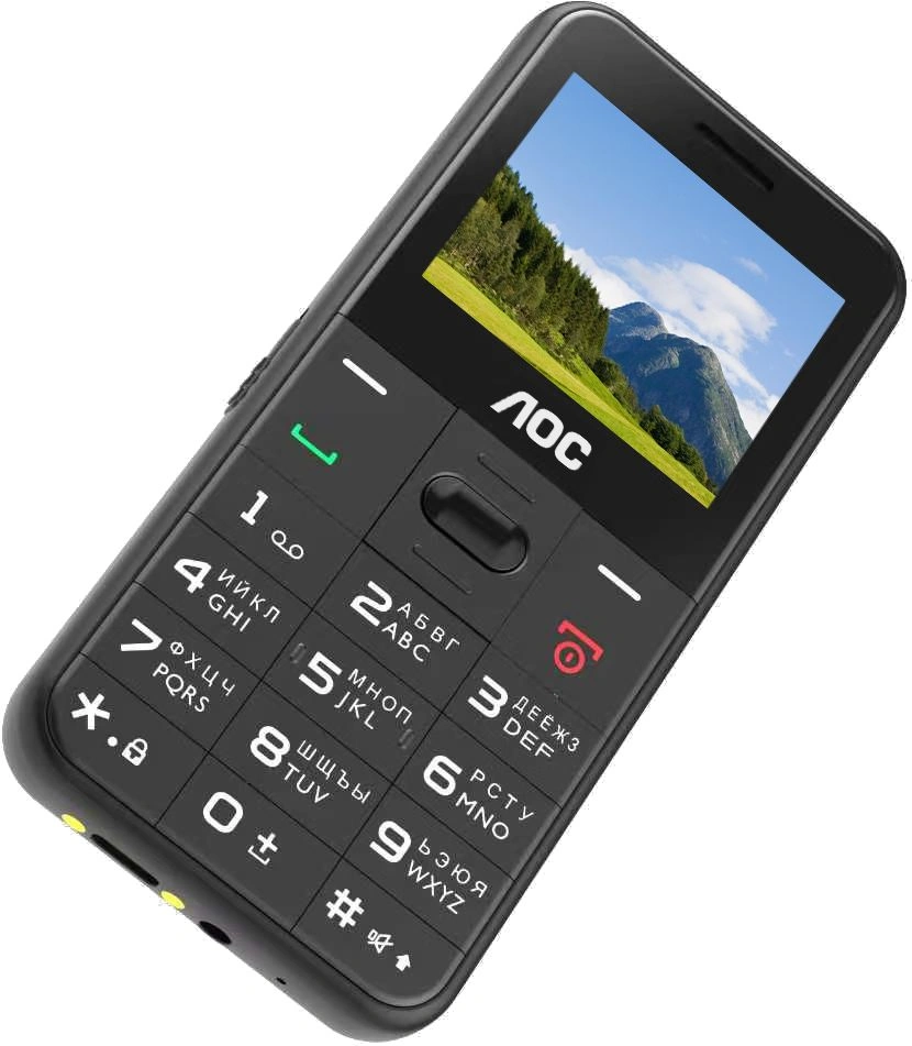Мобильный телефон AOC 205 A черный моноблок 2Sim 2" 128x160 RTOS 0.08Mpix GSM900/1800 FM microSD max32Gb — миниатюра 3