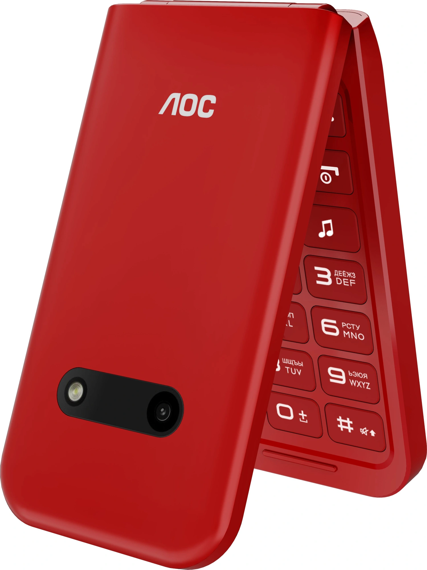 Мобильный телефон AOC 285 A красный раскладной 2Sim 2.8" 240x320 RTOS 0.3Mpix GSM900/1800 FM microSD max32Gb — миниатюра 7