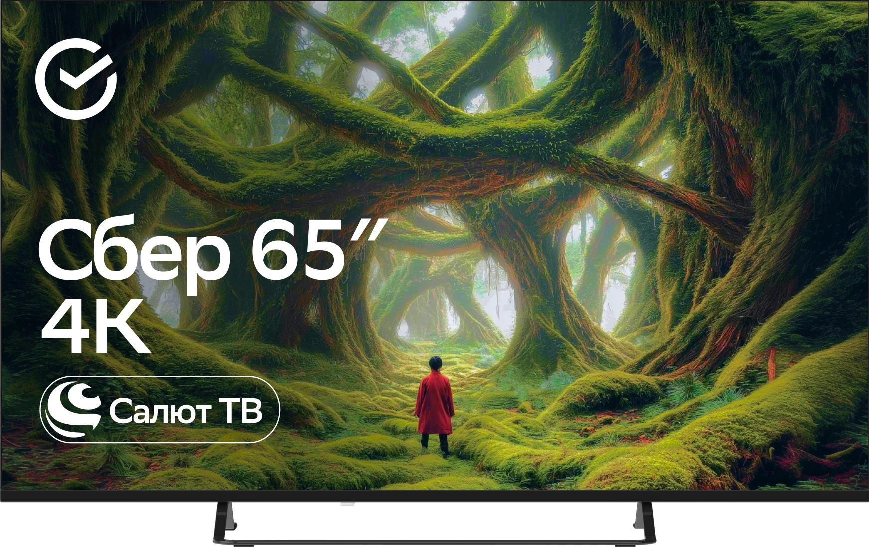 Телевизор LED Sber 65" SDX-65U5500MBB Салют ТВ Frameless черный 4K Ultra HD 60Hz DVB-T DVB-T2 DVB-C DVB-S DVB-S2 USB WiFi Smart TV (RUS) — миниатюра 7