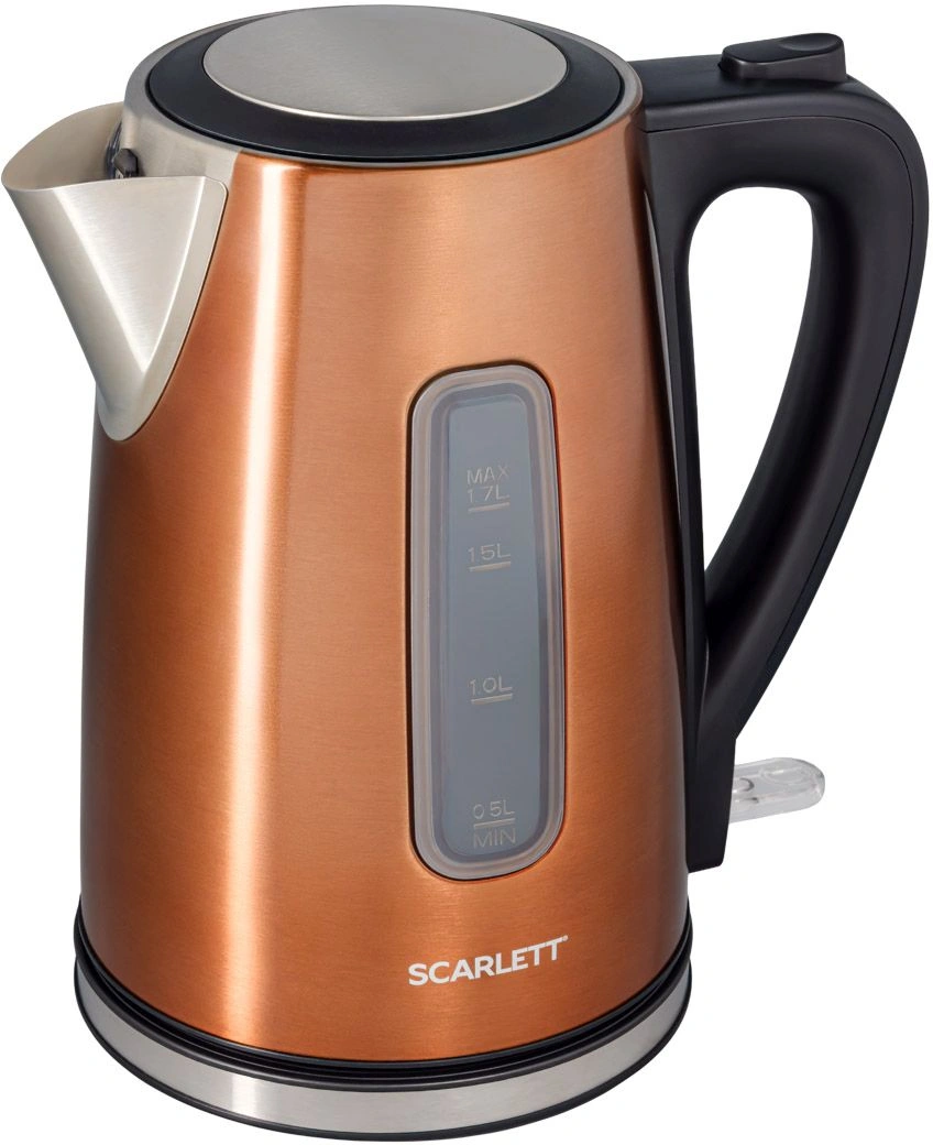 Чайник электрический Scarlett SC-EK21S106 1.7л. 2200Вт бронзовый корпус: нерж.сталь/пластик — миниатюра 2