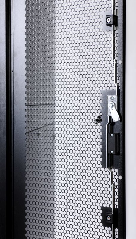 Шкаф серверный ЦМО (ШТК-СП-42.8.10-44АА-9005) напольный 42U 800x990мм пер.дв.перфор. 2 бок.пан. задн.дв.перфор. направл.под закл.гайки 1350кг черный 690мм 152кг 180град. 1950мм — миниатюра 2