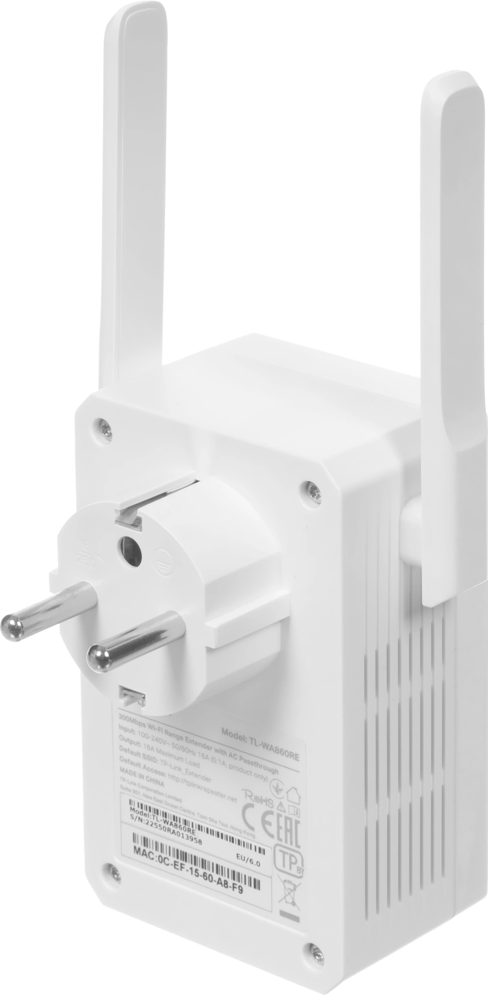 Повторитель беспроводного сигнала TP-Link TL-WA860RE N300 10/100BASE-TX белый — миниатюра 6