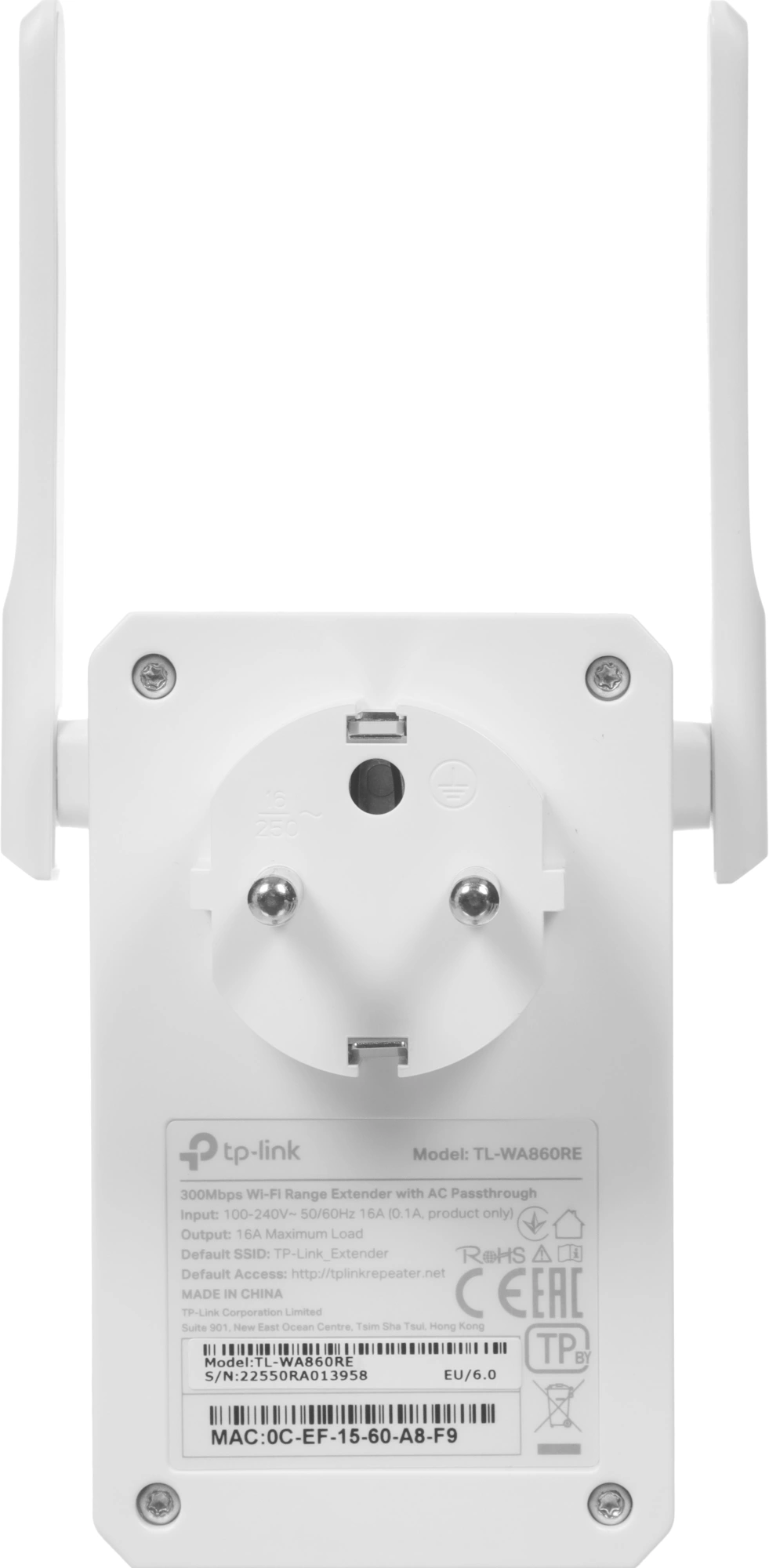 Повторитель беспроводного сигнала TP-Link TL-WA860RE N300 10/100BASE-TX белый — миниатюра 5