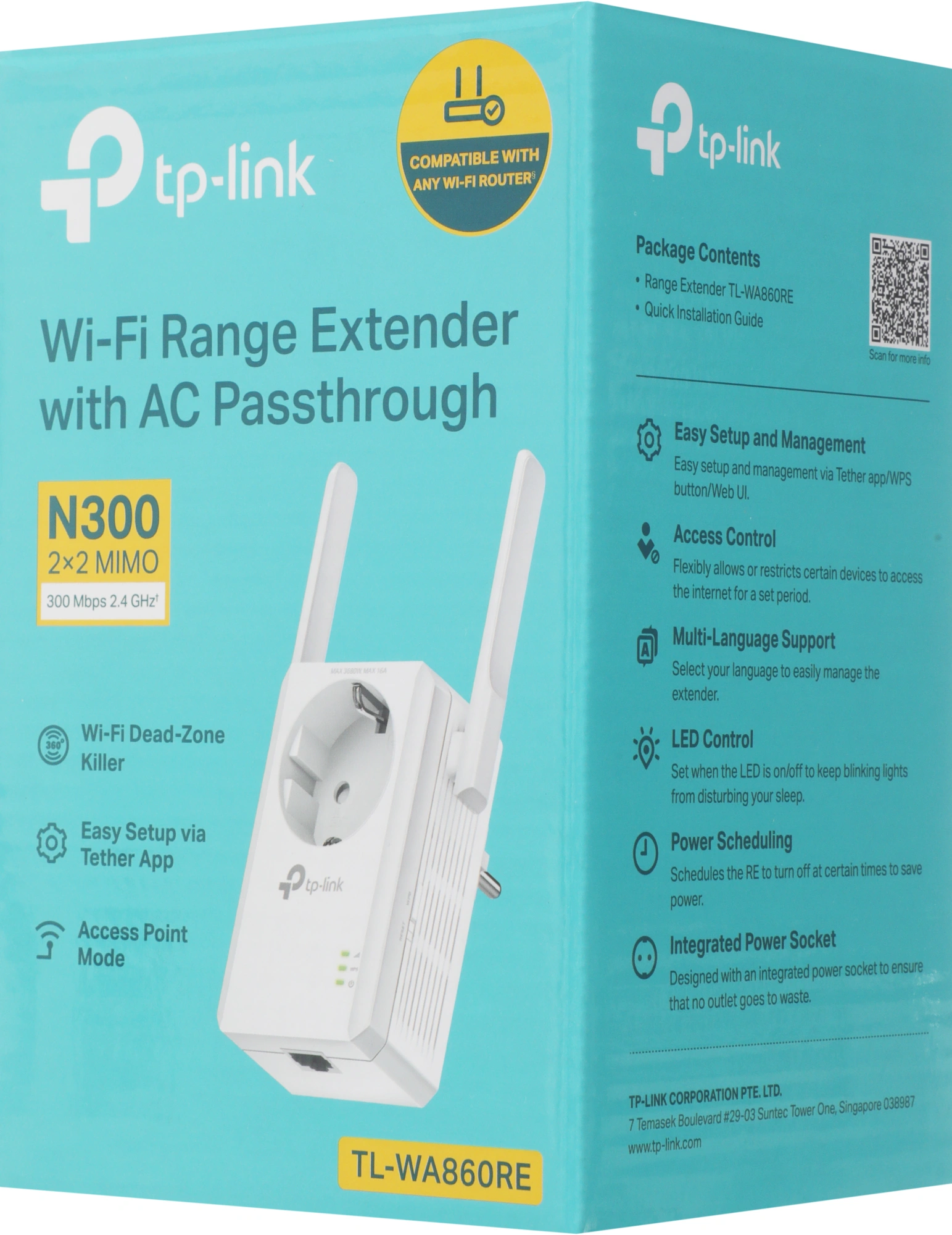 Повторитель беспроводного сигнала TP-Link TL-WA860RE N300 10/100BASE-TX белый — миниатюра 9