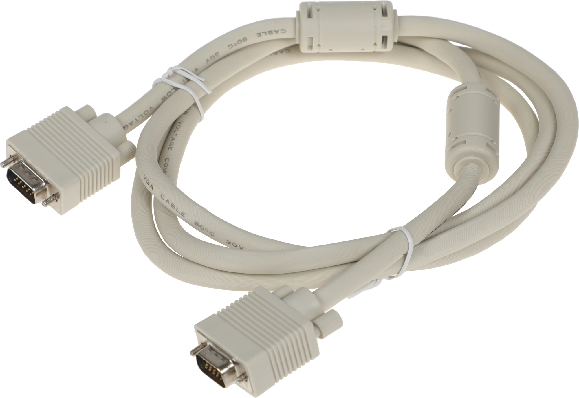 Кабель VGA (m) VGA (m) 1.8м феррит.кольца серый — фото 1