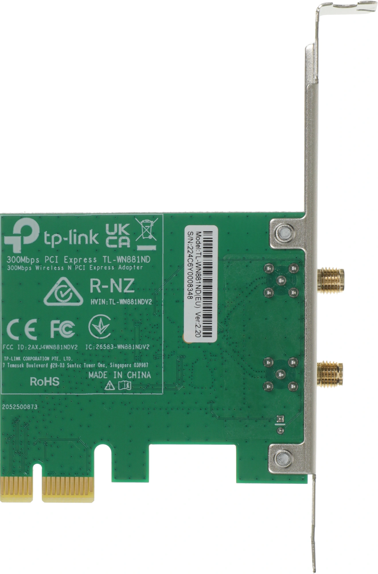 Сетевой адаптер Wi-Fi TP-Link TL-WN881ND N300 PCI Express (ант.внеш.съем) 2ант. — миниатюра 6