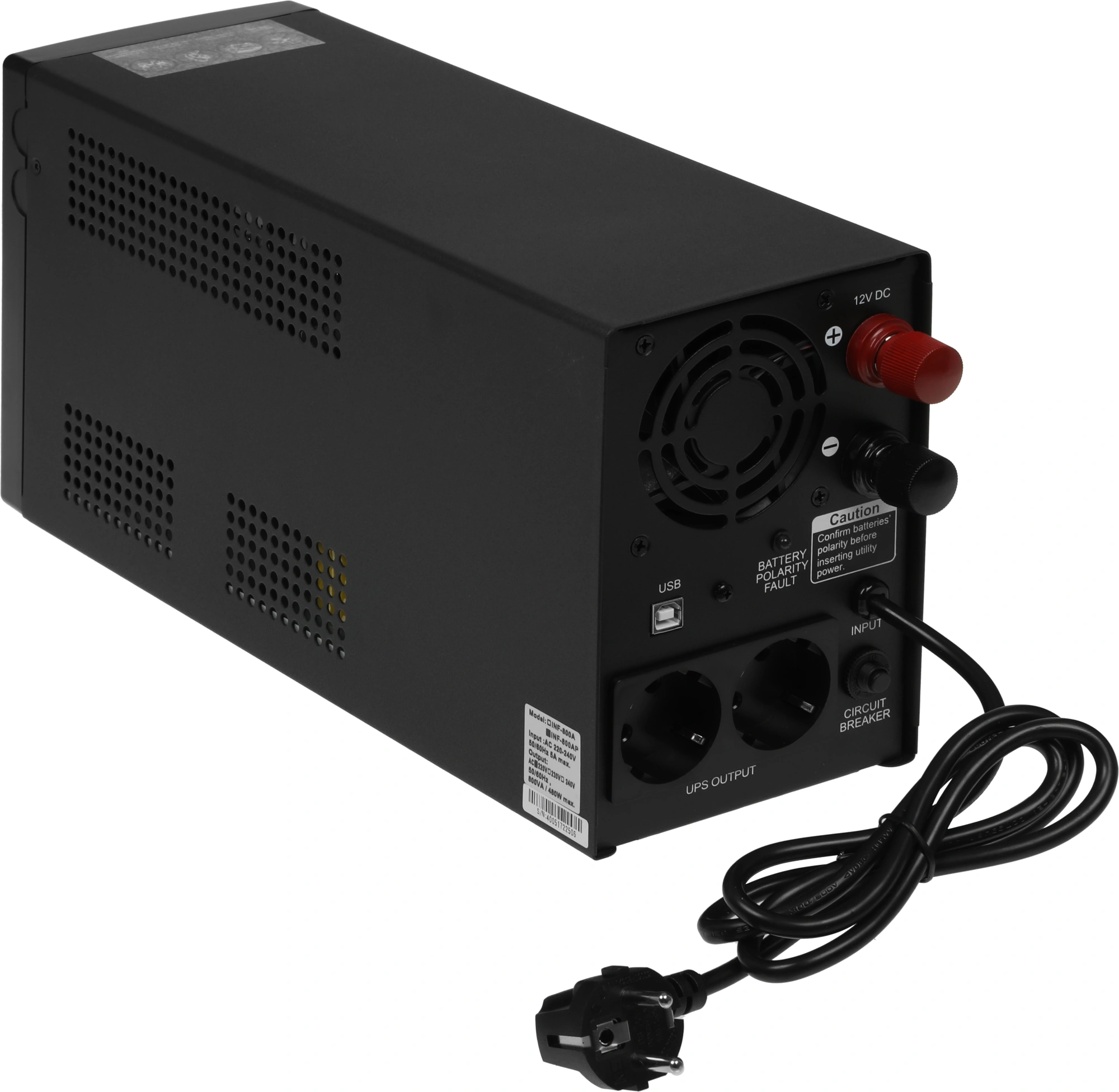 Источник бесперебойного питания Powercom Infinity INF-800 480Вт 800ВА черный без батареи — миниатюра 2