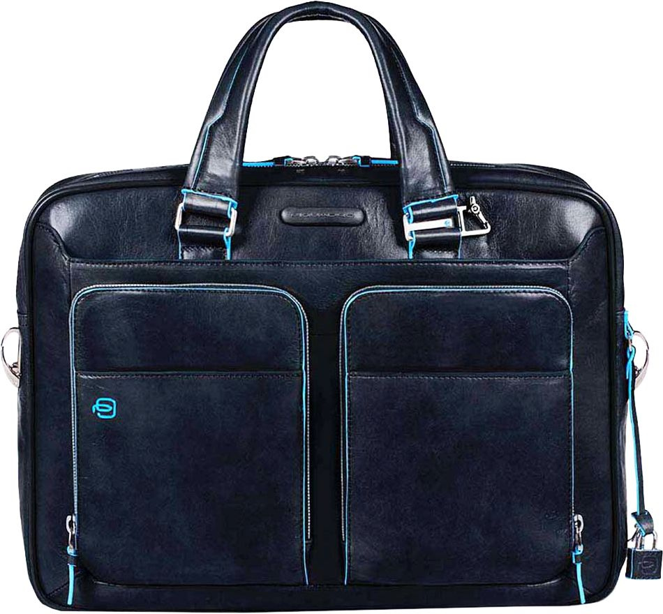 Деловая сумка Piquadro Blue Square CA2849B2/BLU2 с отделением для ноутбука 15" синяя натур.кожа — фото 1