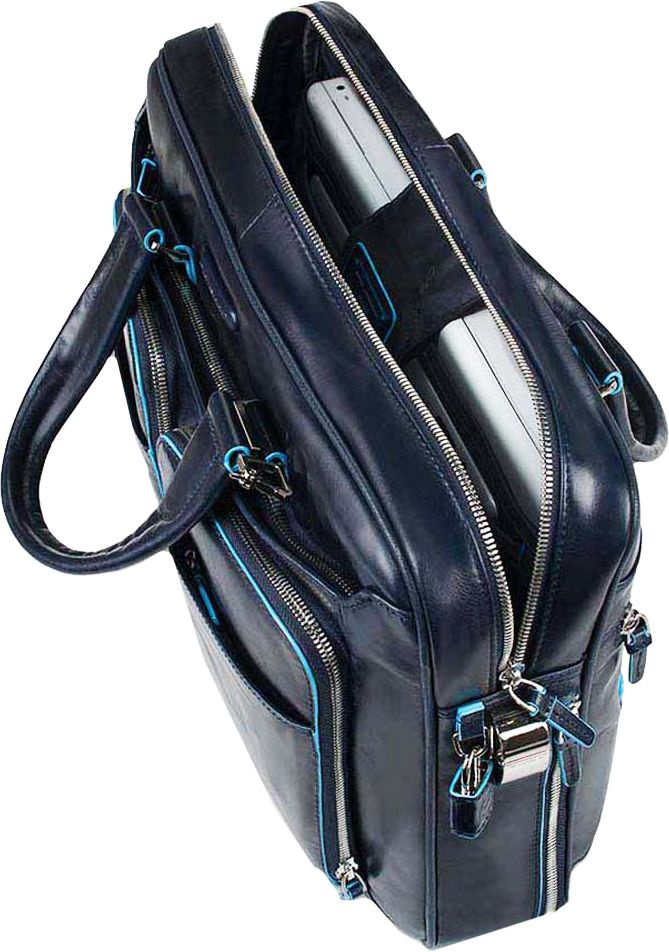 Деловая сумка Piquadro Blue Square CA2849B2/BLU2 с отделением для ноутбука 15" синяя натур.кожа — миниатюра 2