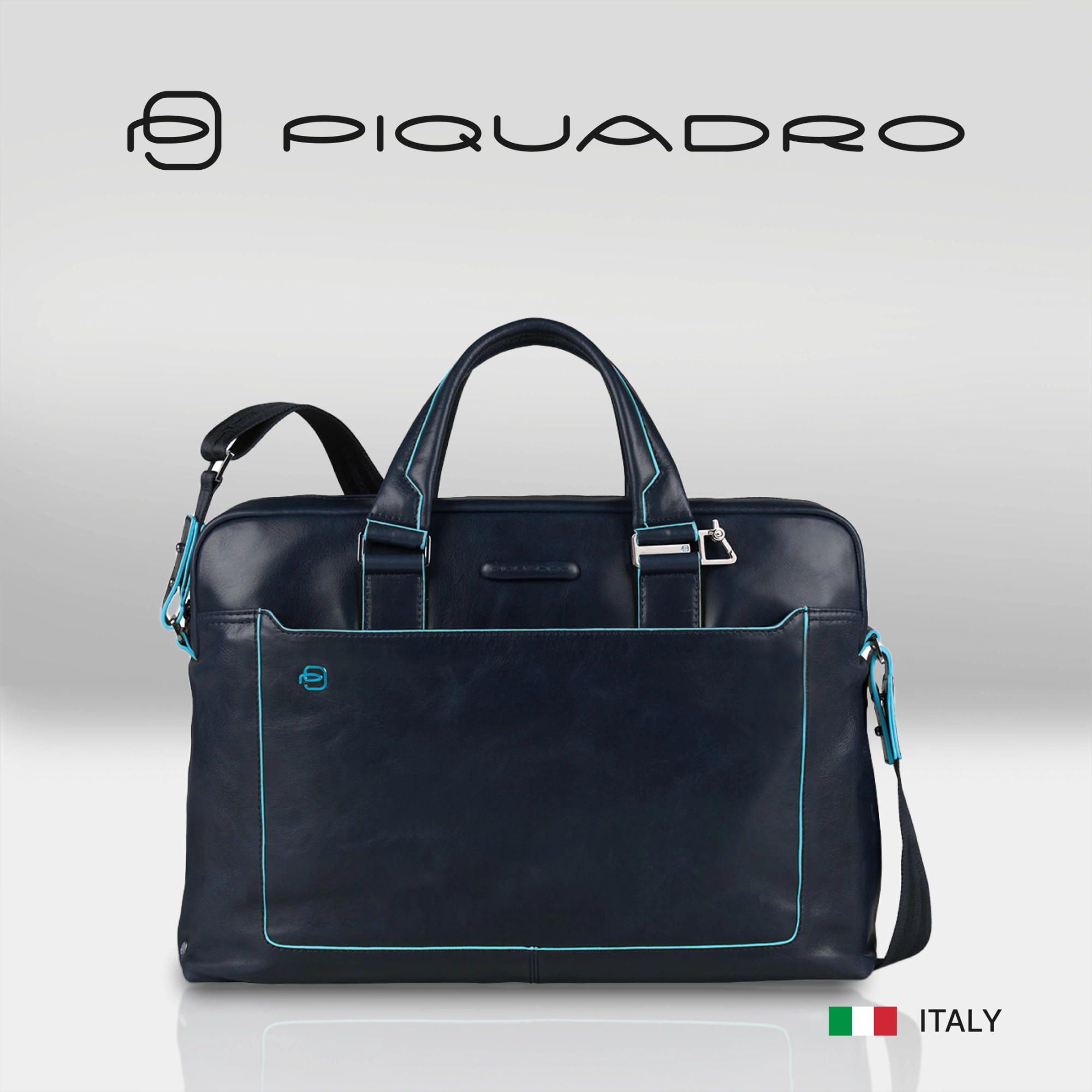 Деловая сумка Piquadro Blue Square CA3335B2/BLU2 с отделением для ноутбука 15" синяя натур.кожа