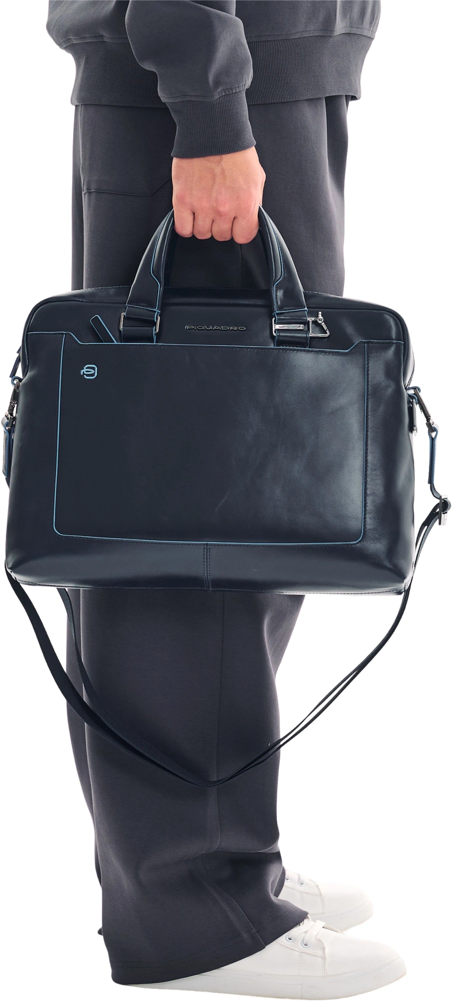 Деловая сумка Piquadro Blue Square CA3335B2/BLU2 с отделением для ноутбука 15" синяя натур.кожа — миниатюра 11