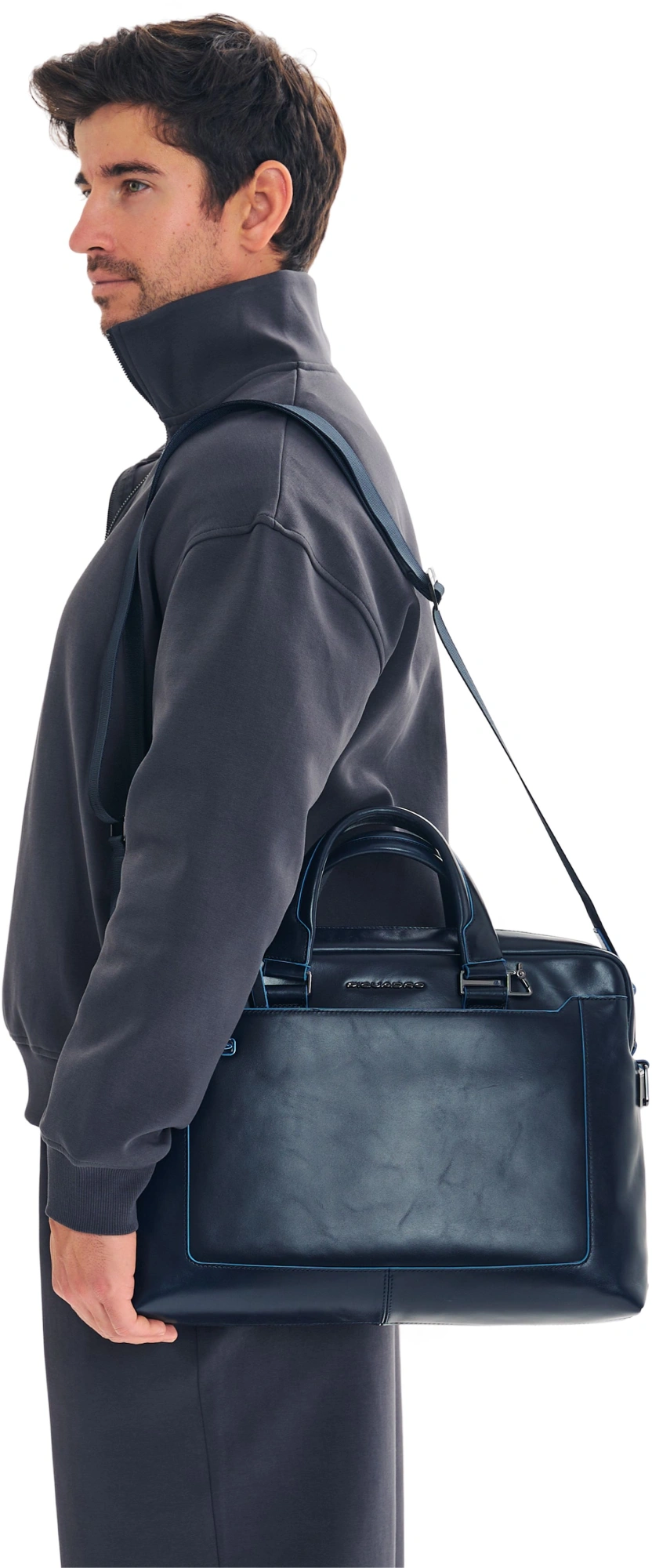 Деловая сумка Piquadro Blue Square CA3335B2/BLU2 с отделением для ноутбука 15" синяя натур.кожа — миниатюра 12