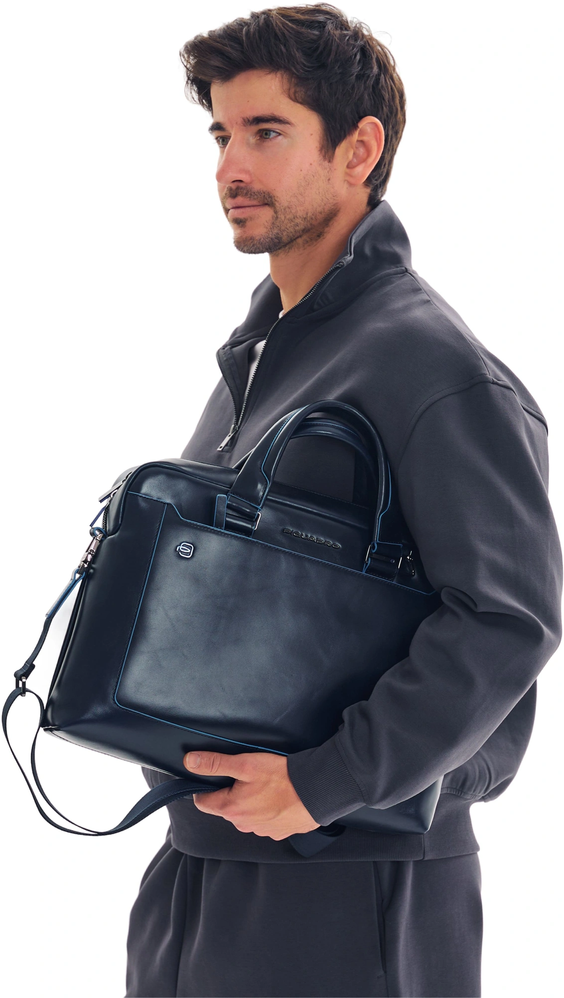 Деловая сумка Piquadro Blue Square CA3335B2/BLU2 с отделением для ноутбука 15" синяя натур.кожа — миниатюра 13