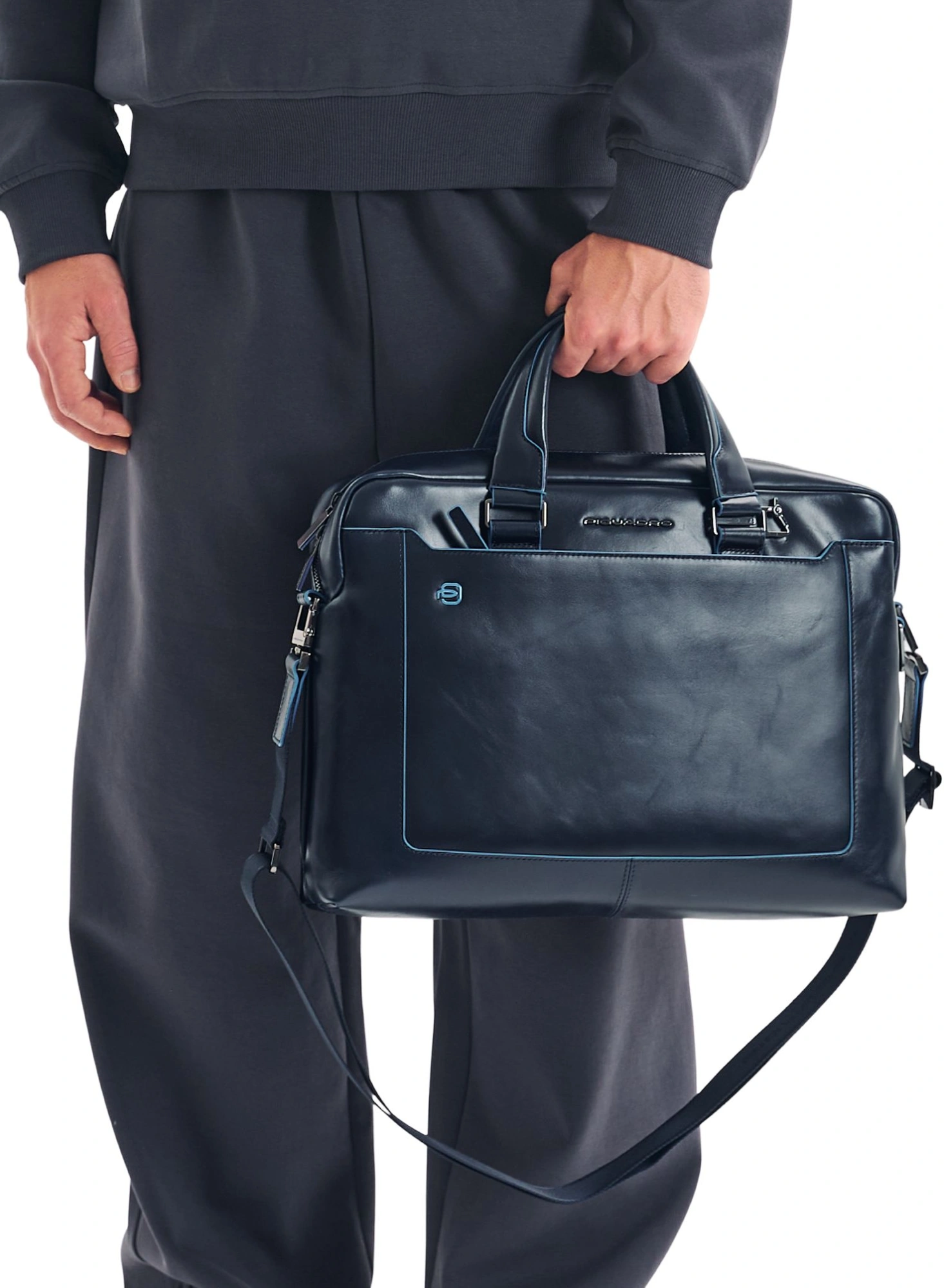 Деловая сумка Piquadro Blue Square CA3335B2/BLU2 с отделением для ноутбука 15" синяя натур.кожа — миниатюра 14