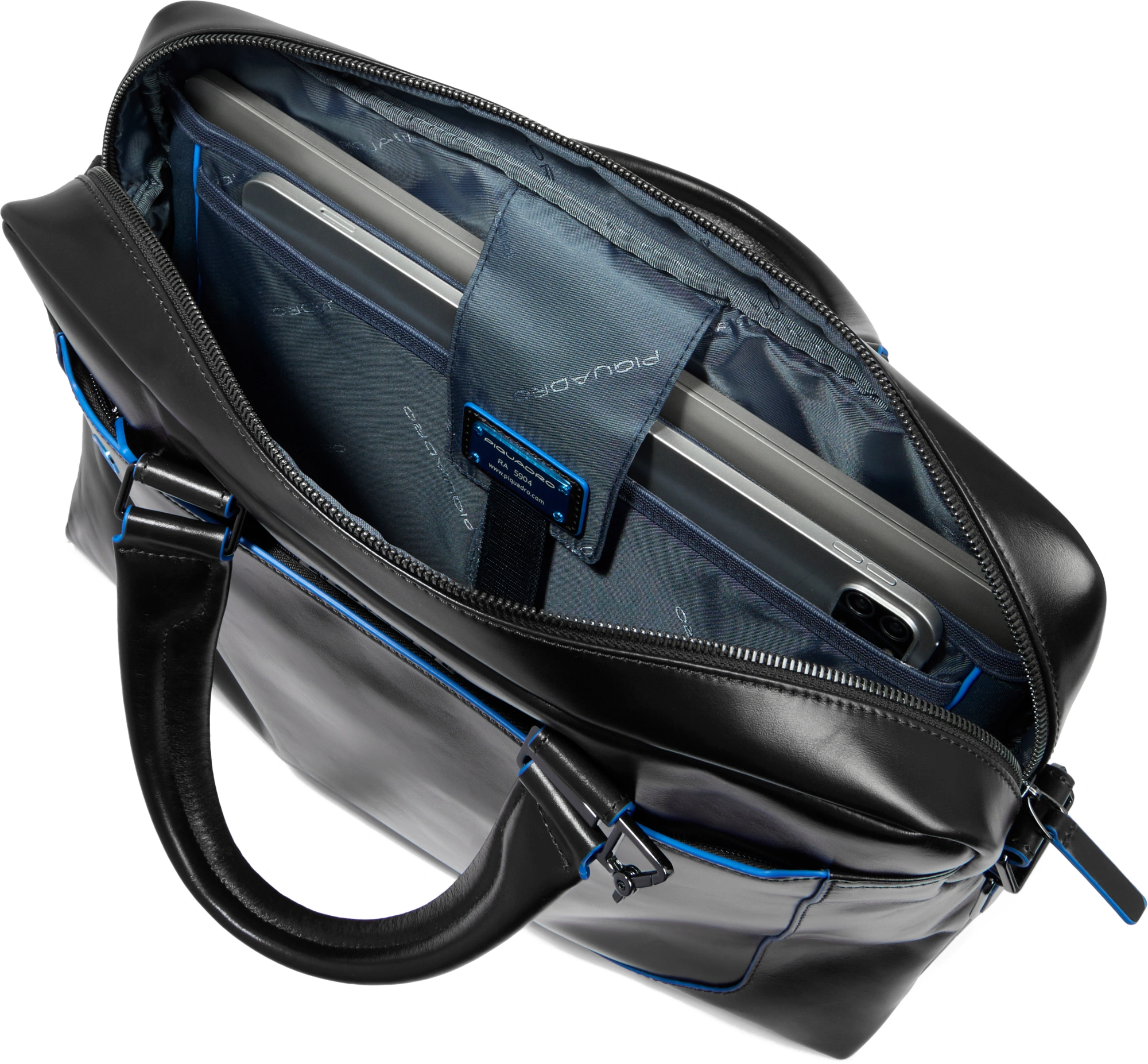 Деловая сумка Piquadro Blue Square CA3335B2/N с отделением для ноутбука 15" черная натур.кожа — миниатюра 7