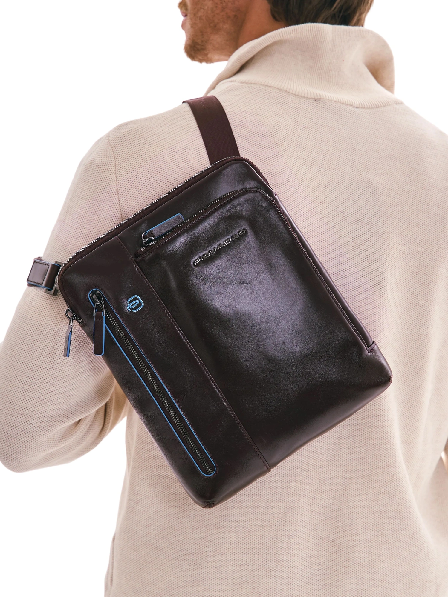 Сумка мужская Piquadro Blue Square CA1816B2/MO коричневая натур.кожа — миниатюра 10