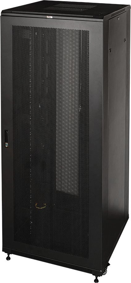 Шкаф серверный Lanmaster (TWT-CBB-42U-8X10-P1) напольный 42U 800x1000мм пер.дв.перфор. задн.дв.перфор.2-хст. 2 бок.пан. 800кг черный 926мм 123.6кг 2055мм IP20 металл