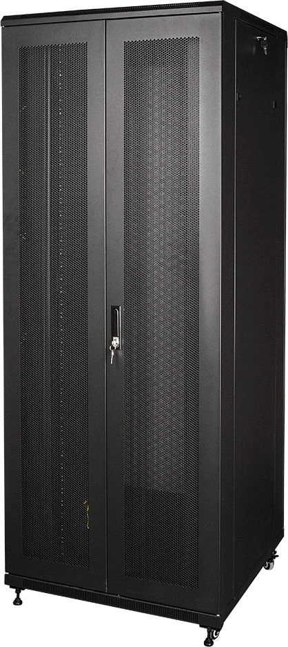 Шкаф серверный Lanmaster (TWT-CBB-42U-8X10-P1) напольный 42U 800x1000мм пер.дв.перфор. задн.дв.перфор.2-хст. 2 бок.пан. 800кг черный 926мм 123.6кг 2055мм IP20 металл — миниатюра 3