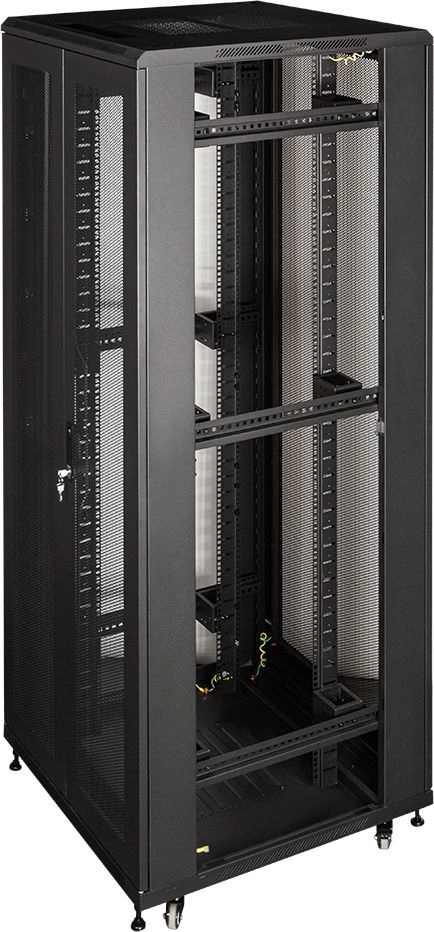 Шкаф серверный Lanmaster (TWT-CBB-42U-8X10-P1) напольный 42U 800x1000мм пер.дв.перфор. задн.дв.перфор.2-хст. 2 бок.пан. 800кг черный 926мм 123.6кг 2055мм IP20 металл — миниатюра 5