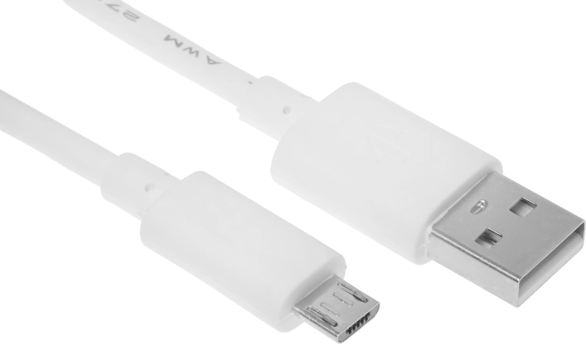 Кабель 2A Square USB (m)-micro USB (m) 0.75м белый — миниатюра 3