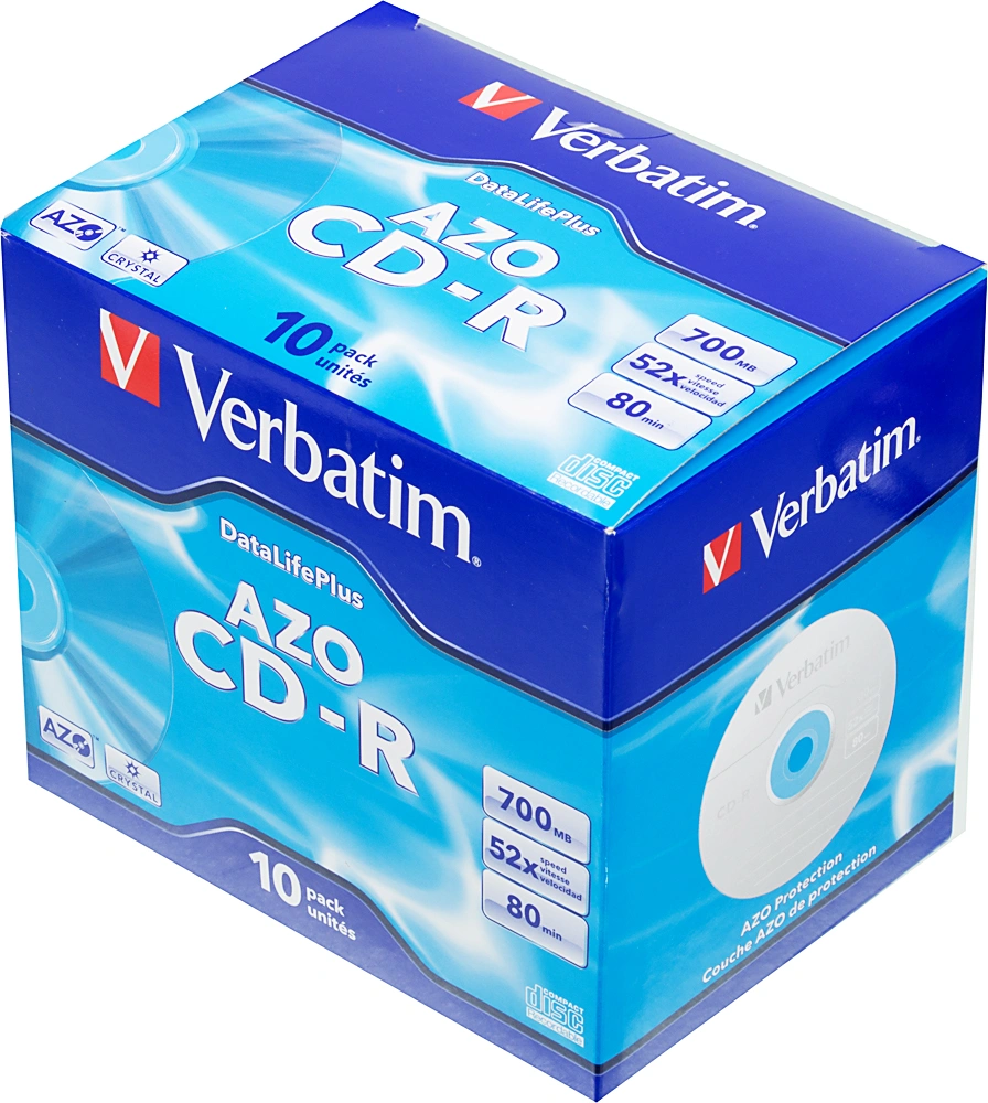 Диск CD-R Verbatim 700Mb 52x Jewel case (10шт) (43327) — фото 1