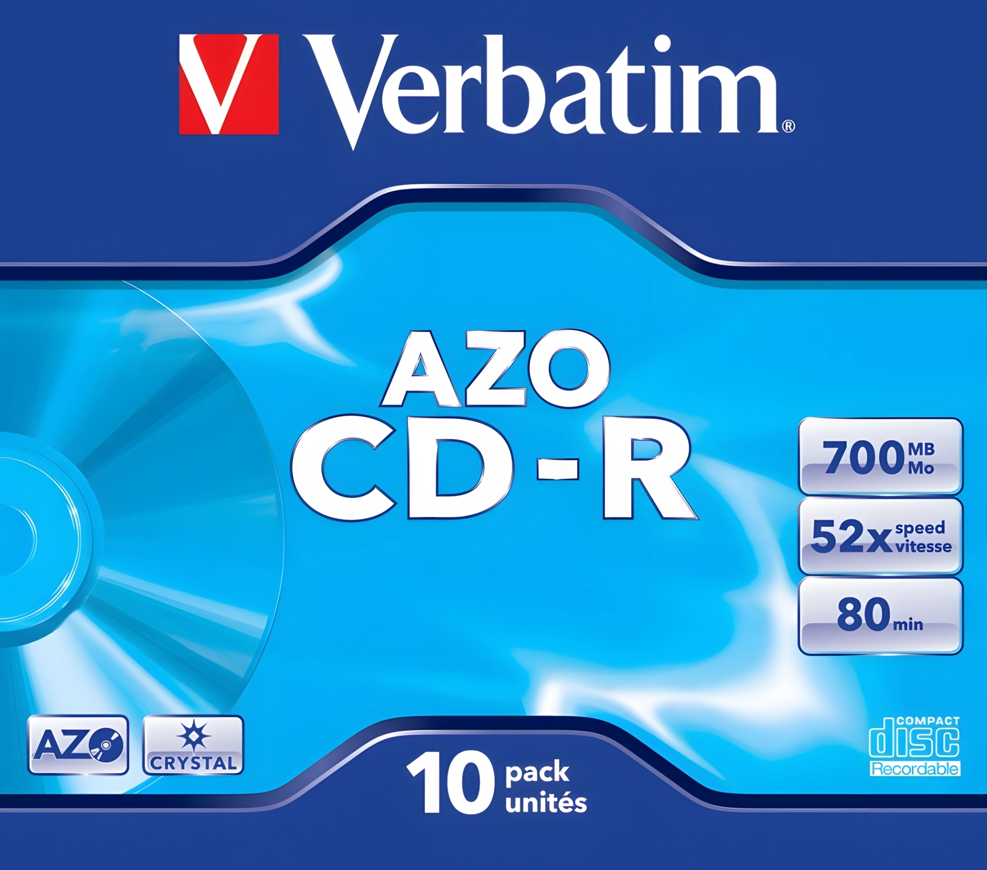 Диск CD-R Verbatim 700Mb 52x Jewel case (10шт) (43327) — миниатюра 4