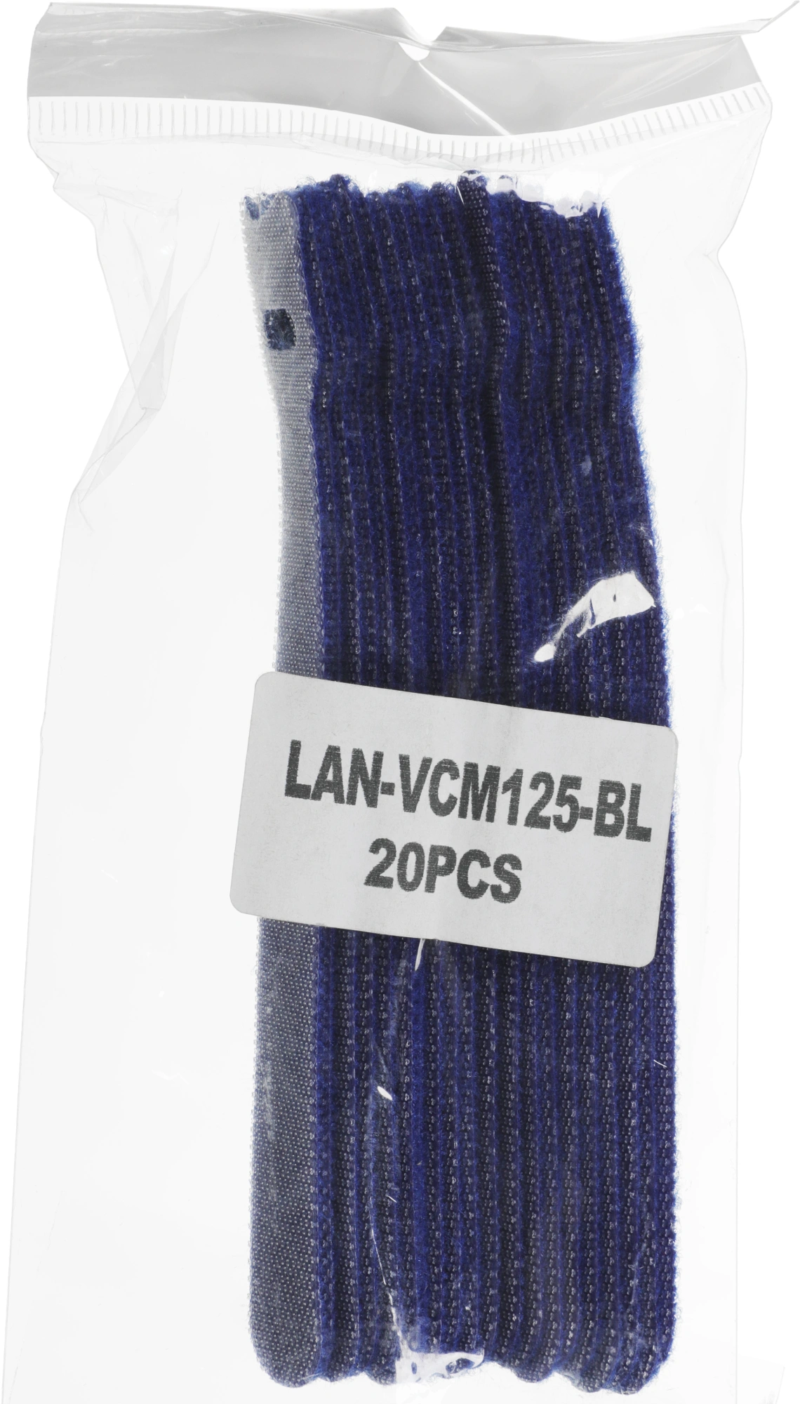 Хомут-липучка Lanmaster LAN-VCM125-BL 125x12мм (упак:20шт) нейлон/полиэтилен внутри помещений синий — миниатюра 4